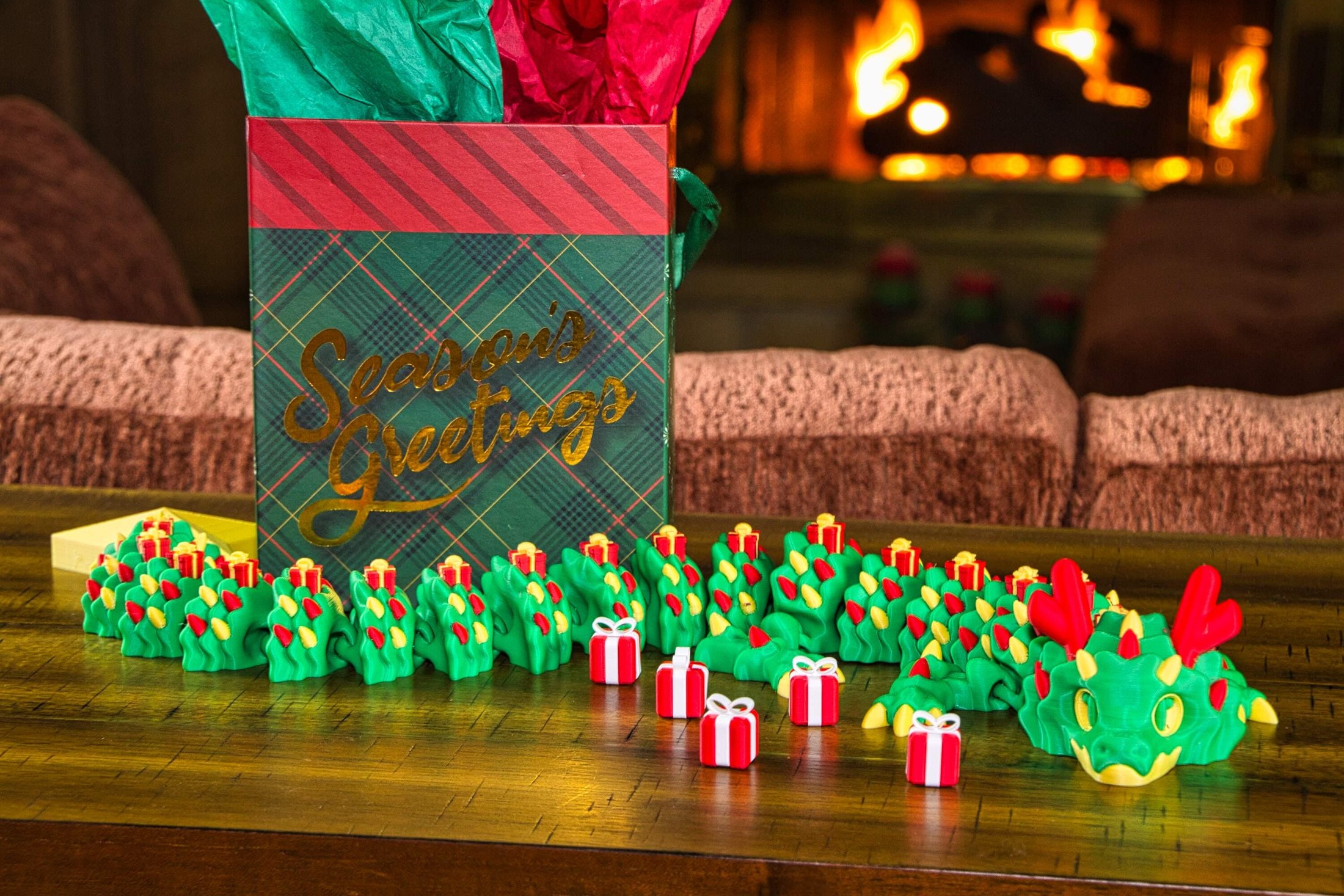 Articulated Christmas Tree Dragon | A 3D Printed Holiday Collection