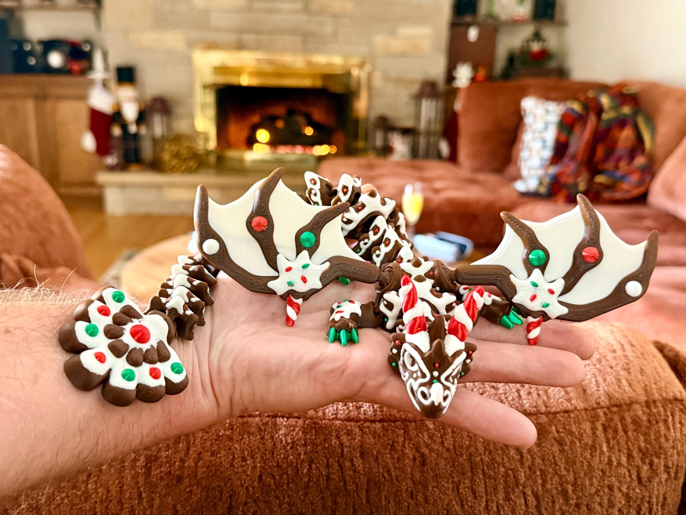 Articulated Gingerbread Dragon | A 3D Printed Holiday Collection, view 2
