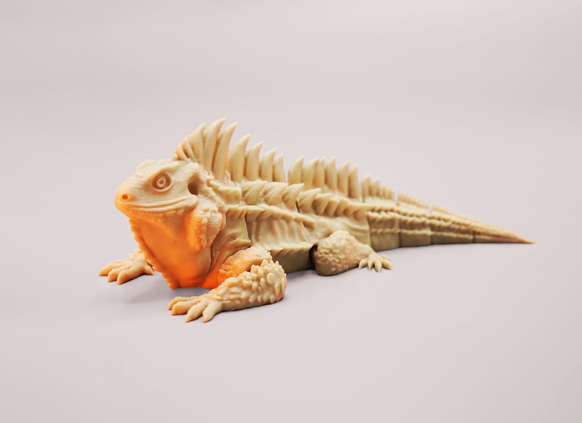 Articulated Realistic Iguana | 3D Printed Color-Changing Chameleon | Fantasy Animal Collectible, view 3