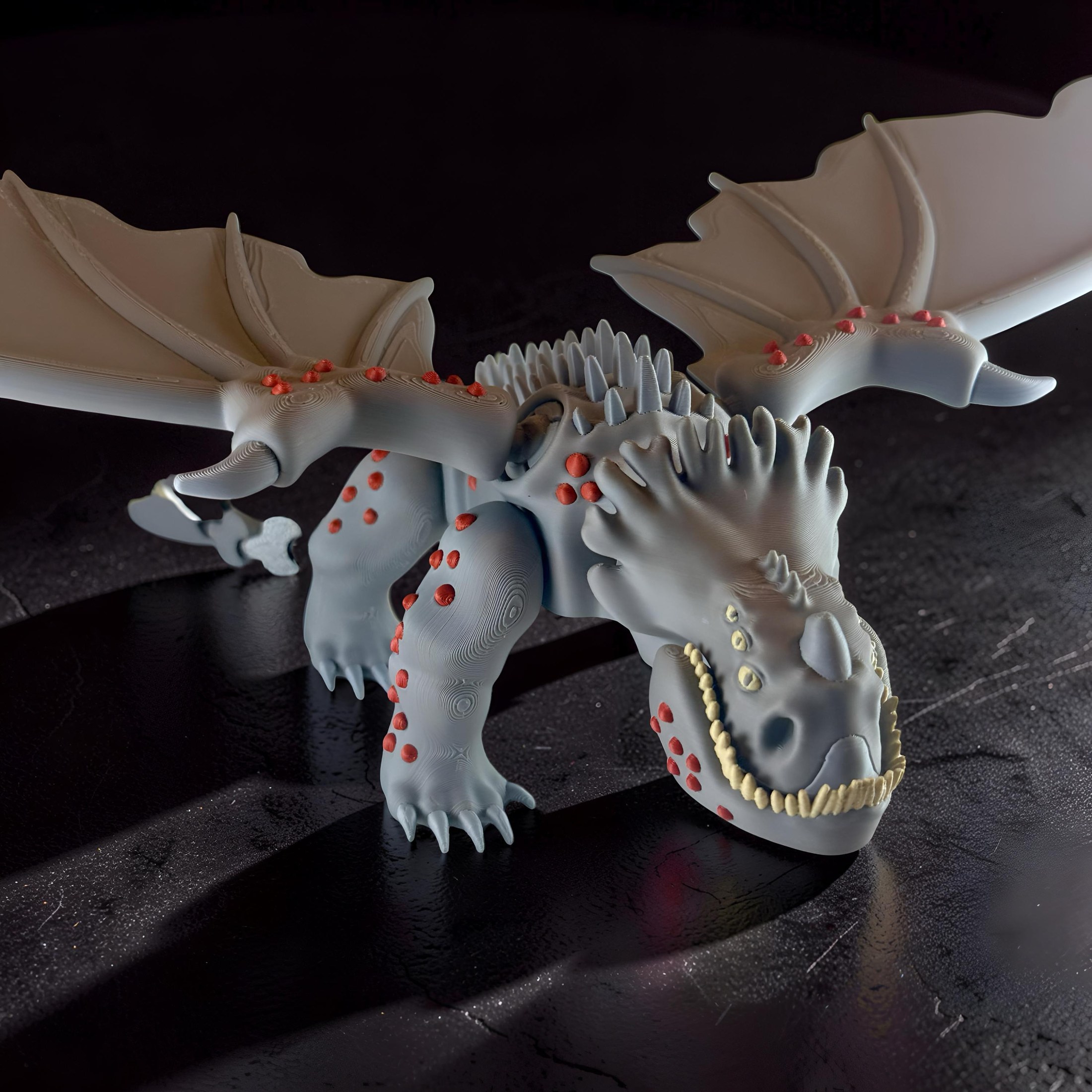 Articulated Red Death Dragon Model | 3D Printed Posable Figure Inspired by HTTYD