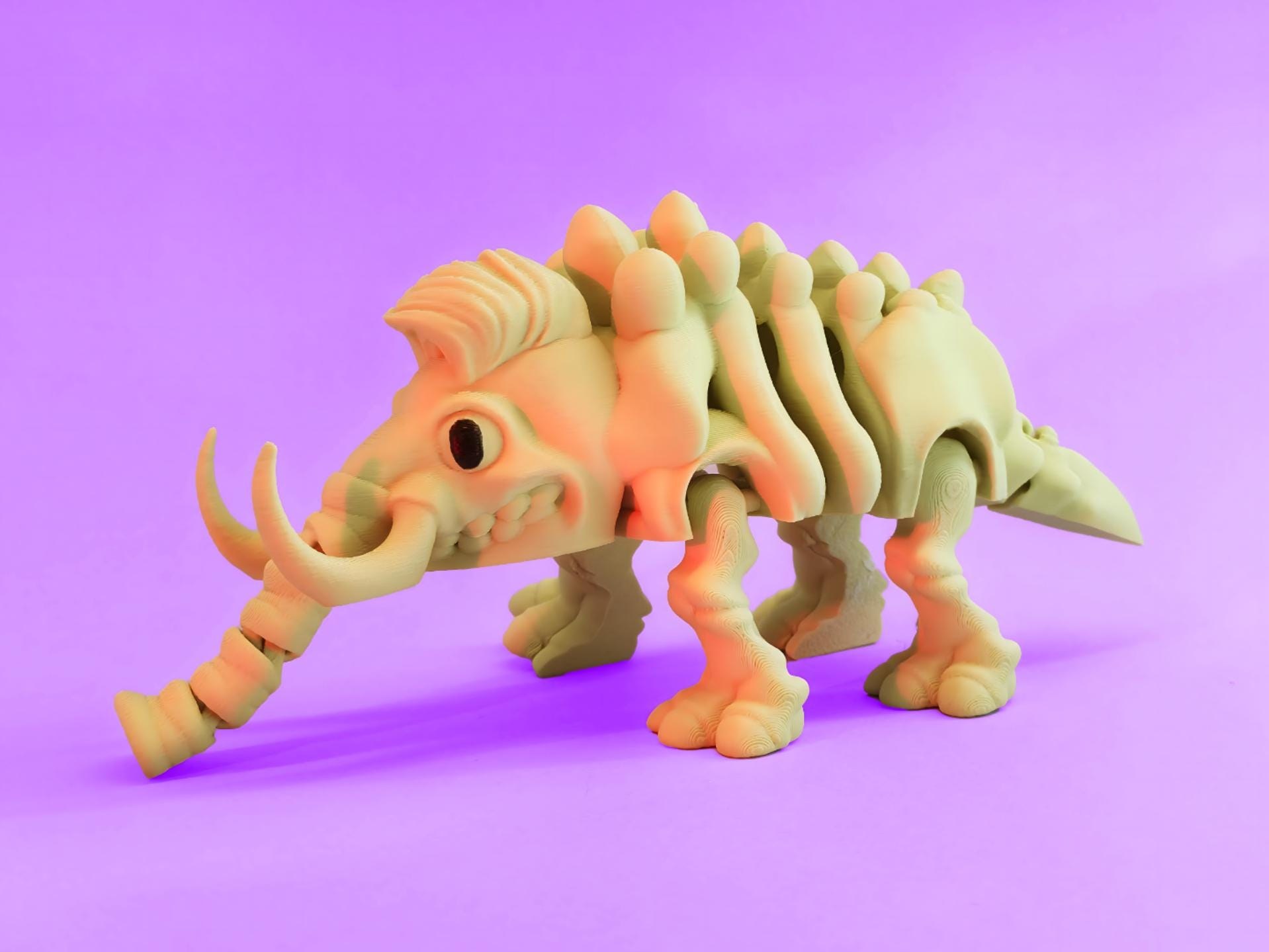 Articulated Skeletal Dinosaurs | 3D Printed Flexi Dinosaur Model | Prehistoric Skeleton Figurine, view 3