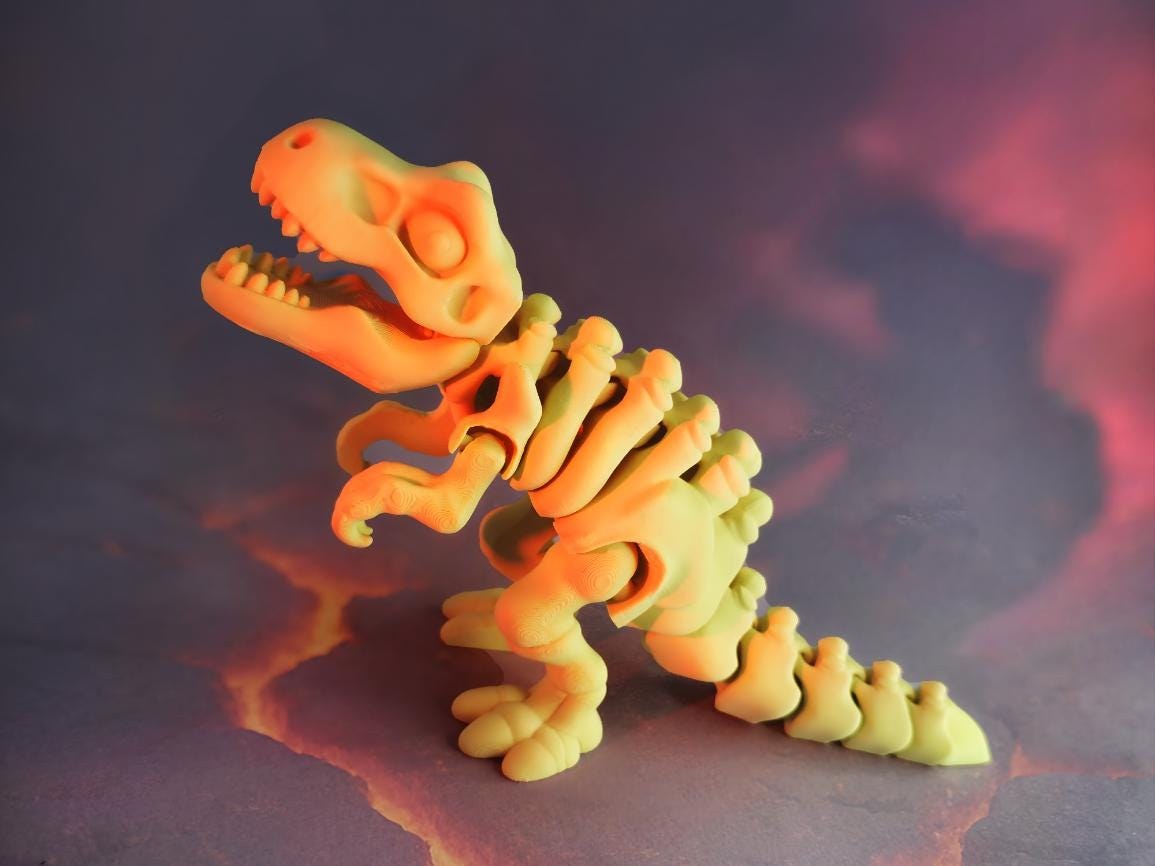 Articulated Skeletal Dinosaurs | 3D Printed Flexi Dinosaur Model | Prehistoric Skeleton Figurine, view 5