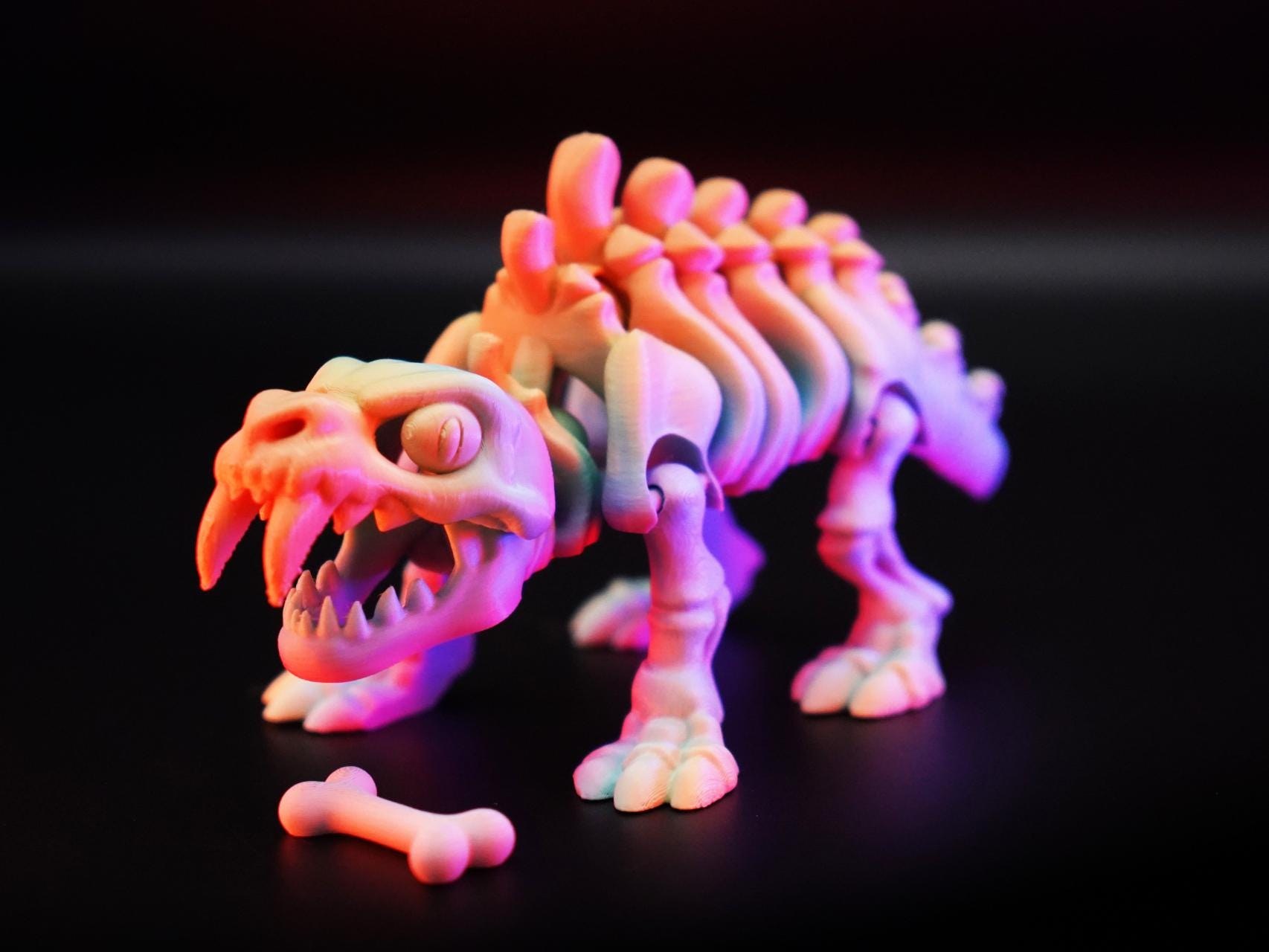 Articulated Skeletal Dinosaurs | 3D Printed Flexi Dinosaur Model | Prehistoric Skeleton Figurine, view 7