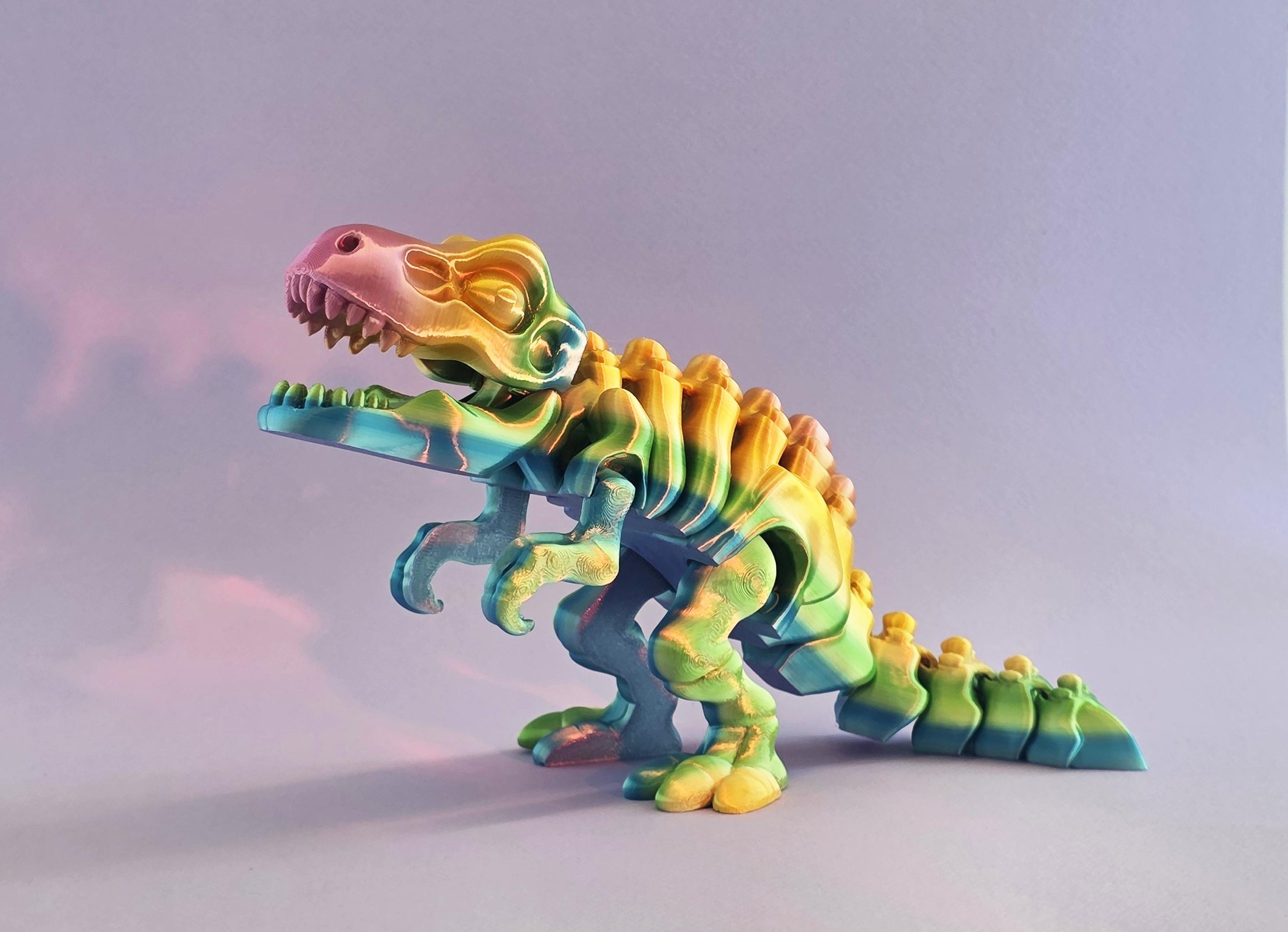 Articulated Skeletal Dinosaurs | 3D Printed Flexi Dinosaur Model | Prehistoric Skeleton Figurine, view 8