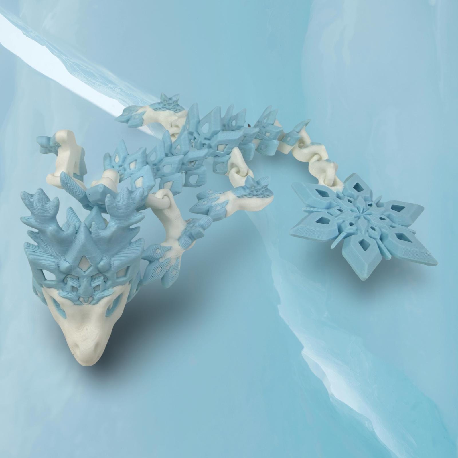 Articulated Snowflake Dragon | A 3D Printed Winter Collection