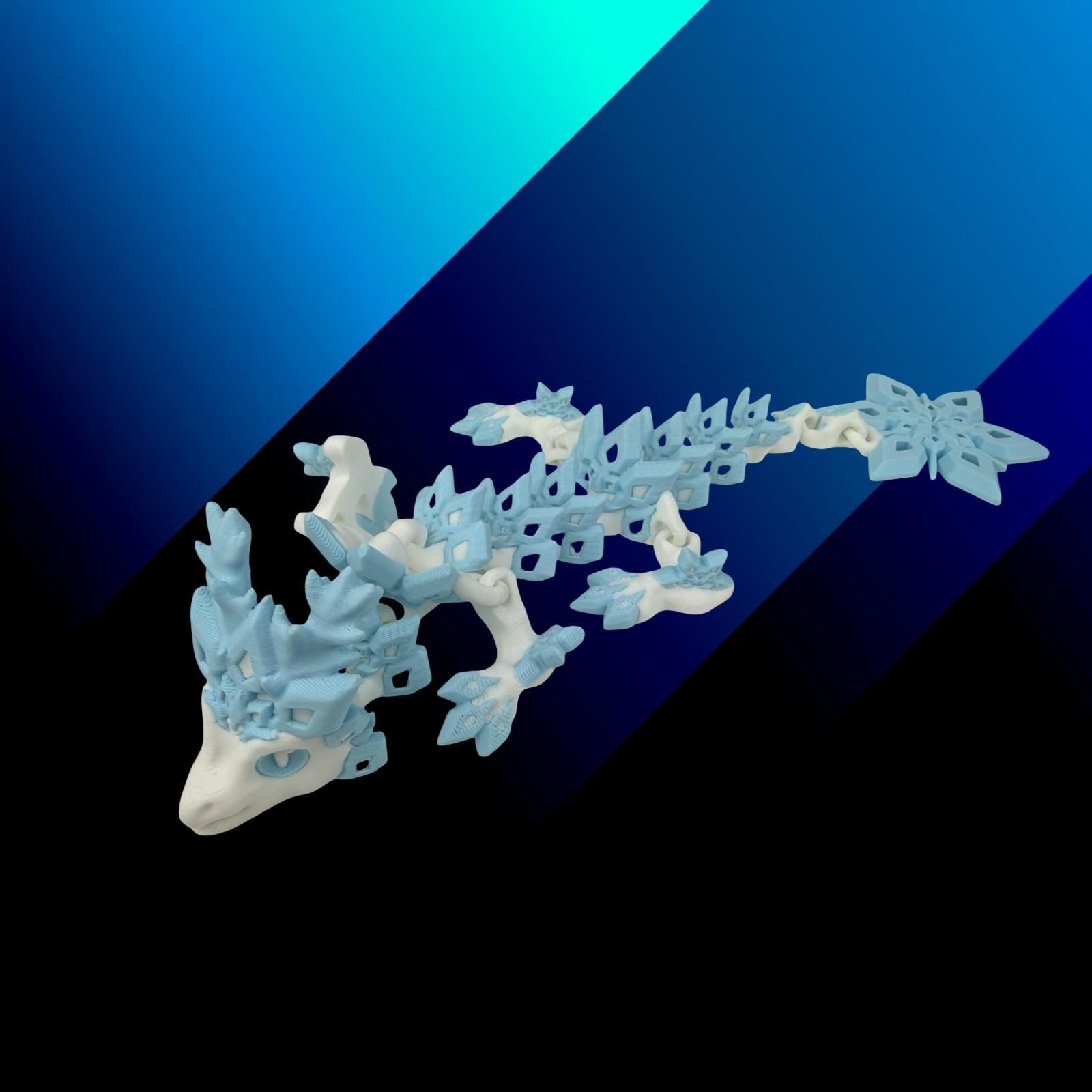 Articulated Snowflake Dragon | A 3D Printed Winter Collection, view 3