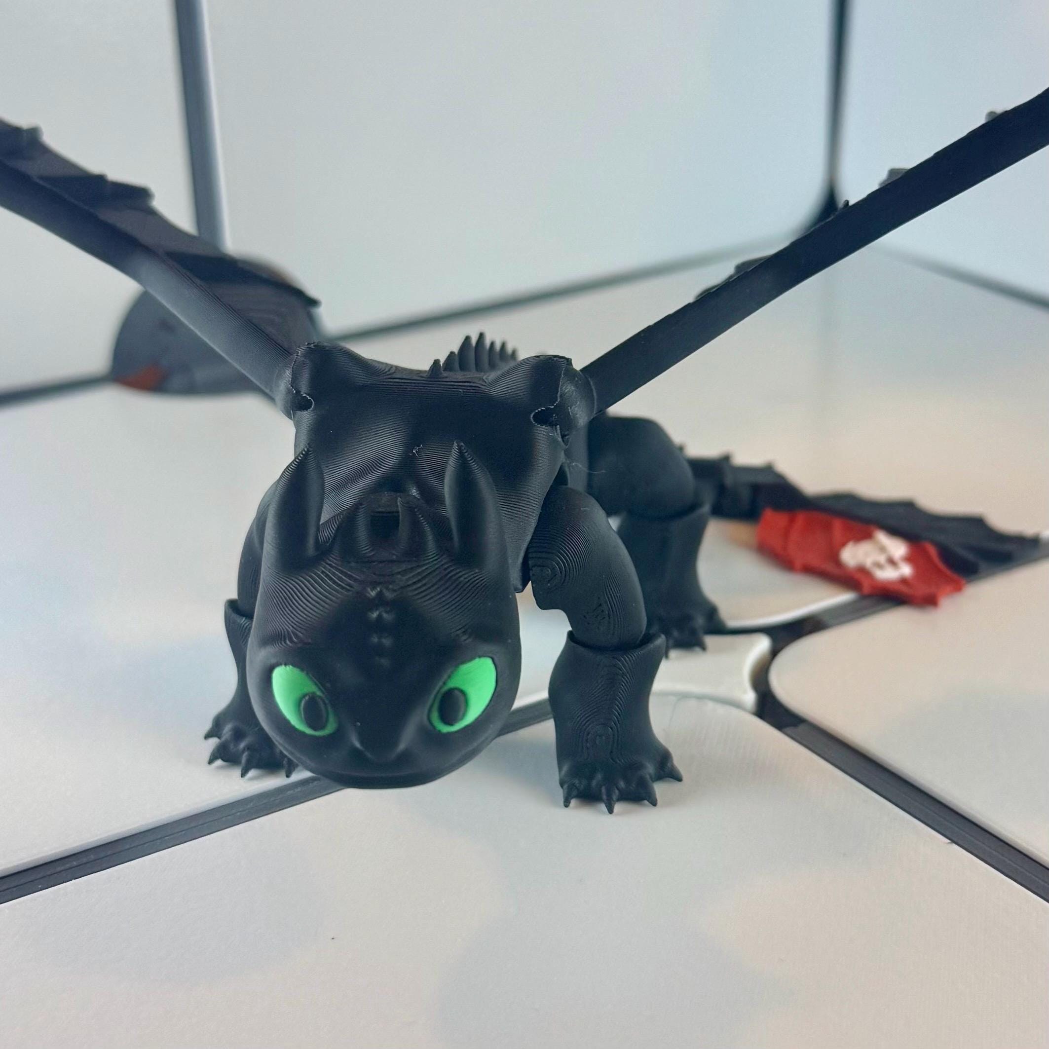 Articulated Toothless | 3D Printed Dragon | Poseable Wings | HTTYD Collection, view 2
