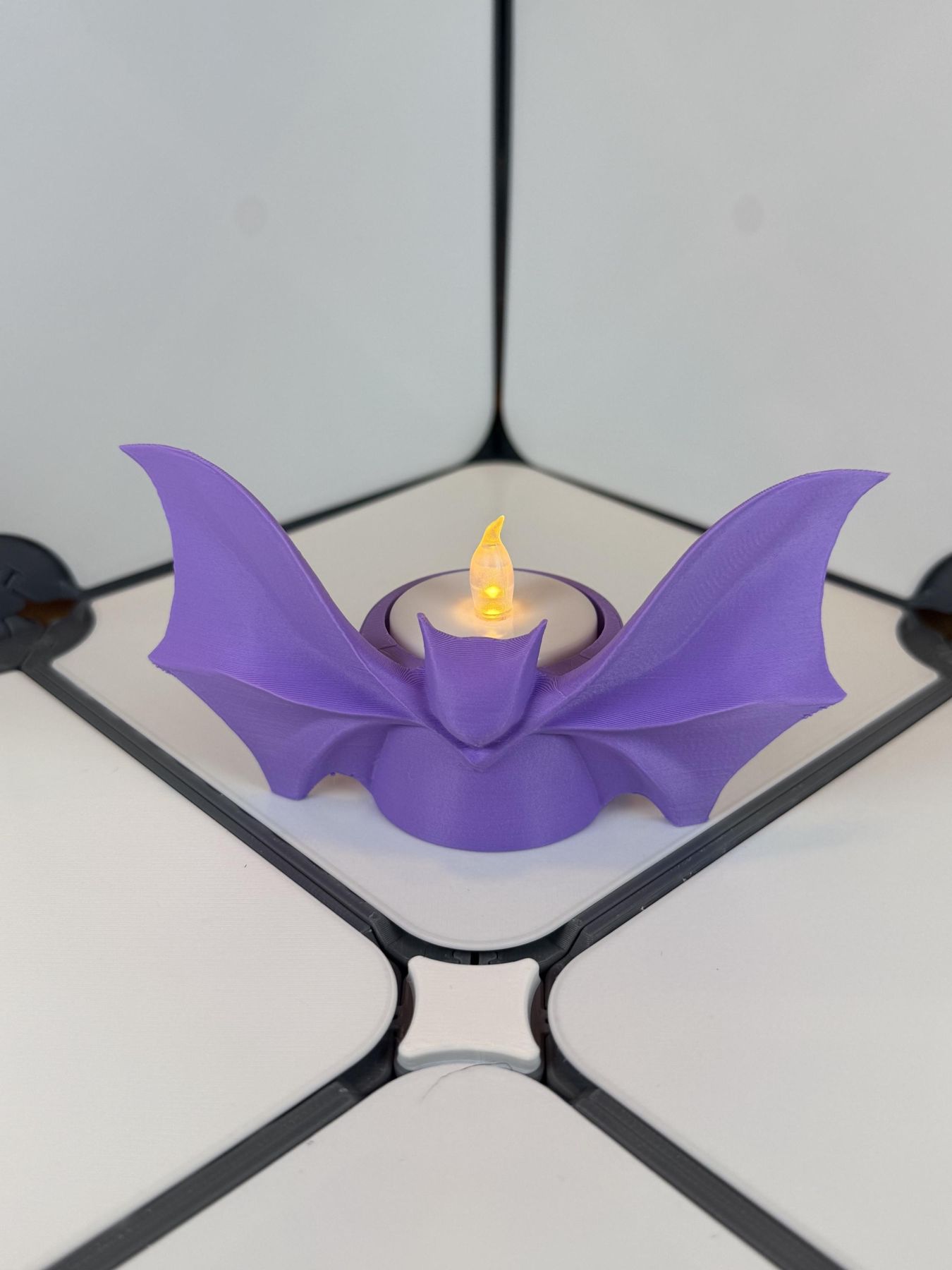 Bat Candle Holder, 3D Printed PLA Winged Design for LED Tea Lights, view 6
