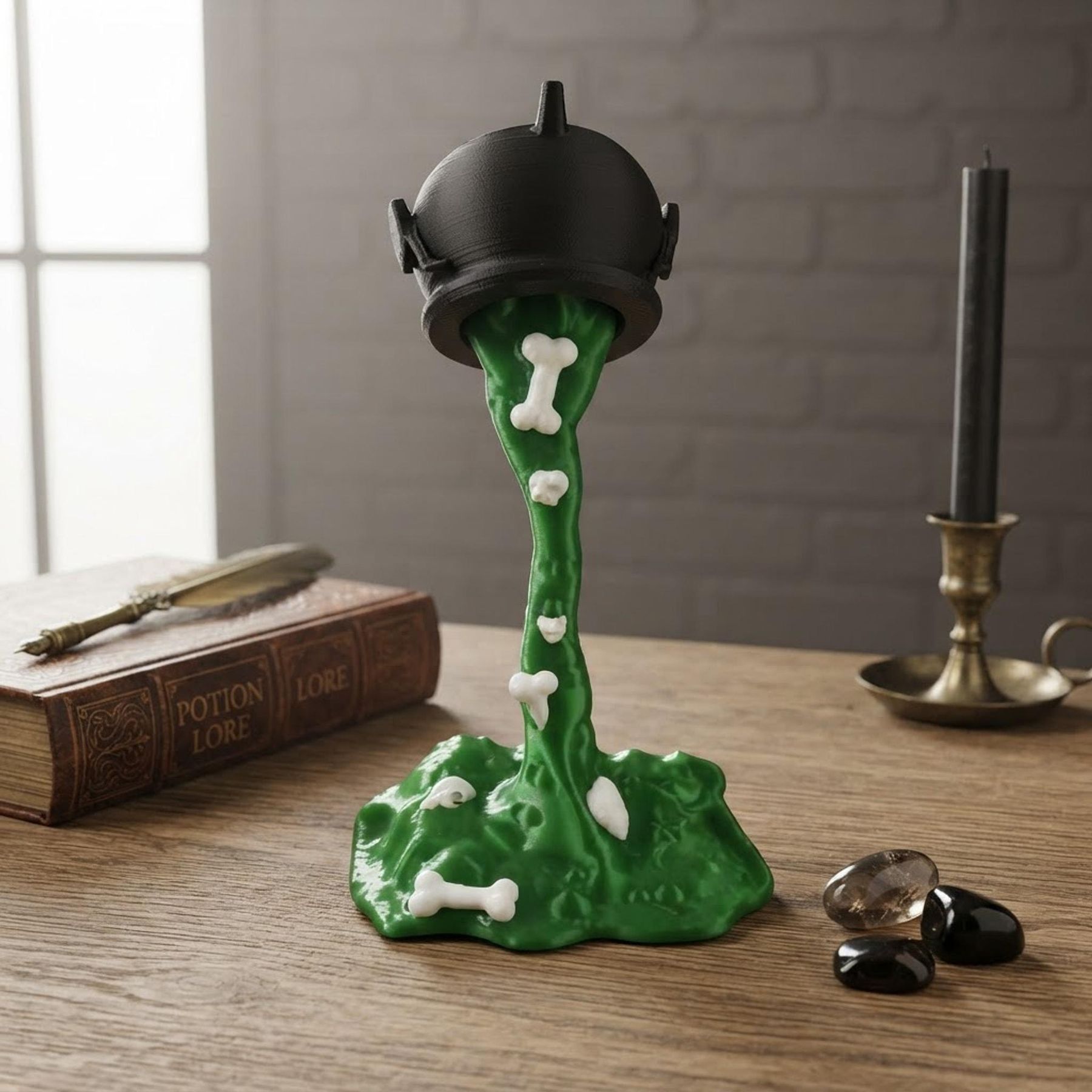Halloween Cauldron Potion Spill – 6" 3D Printed Decoration, view 8