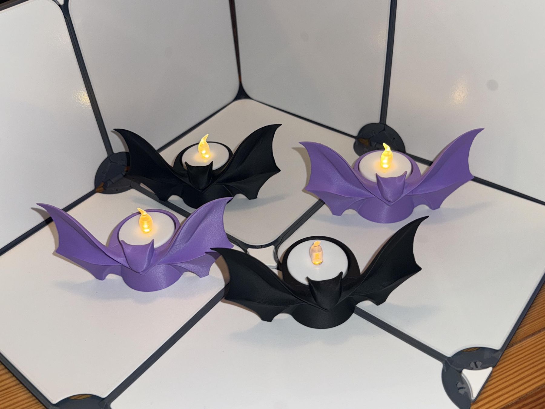 Bat Candle Holder, 3D Printed PLA Winged Design for LED Tea Lights, view 7