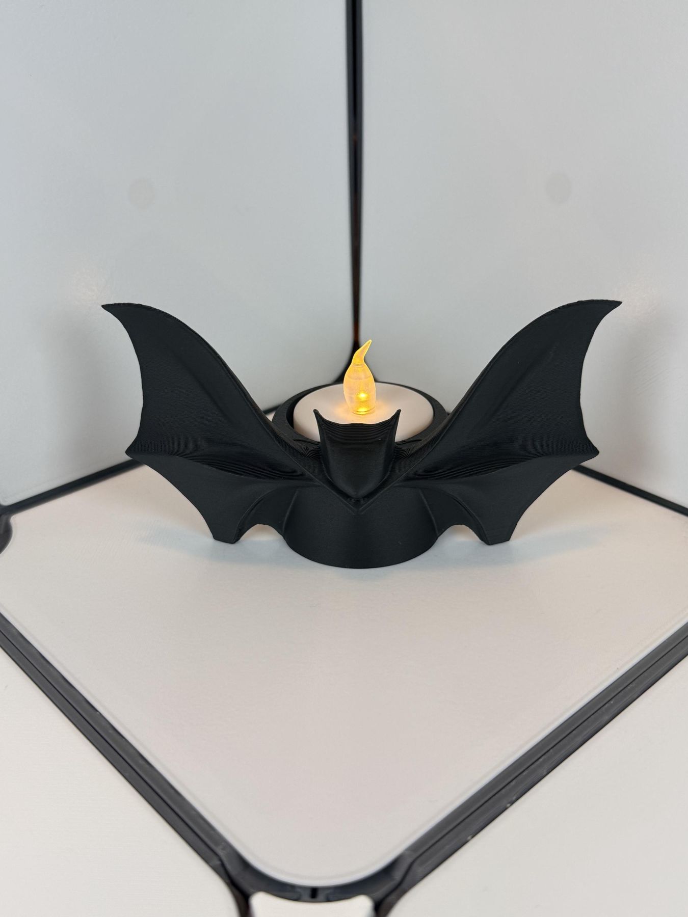 Bat Candle Holder, 3D Printed PLA Winged Design for LED Tea Lights, view 5