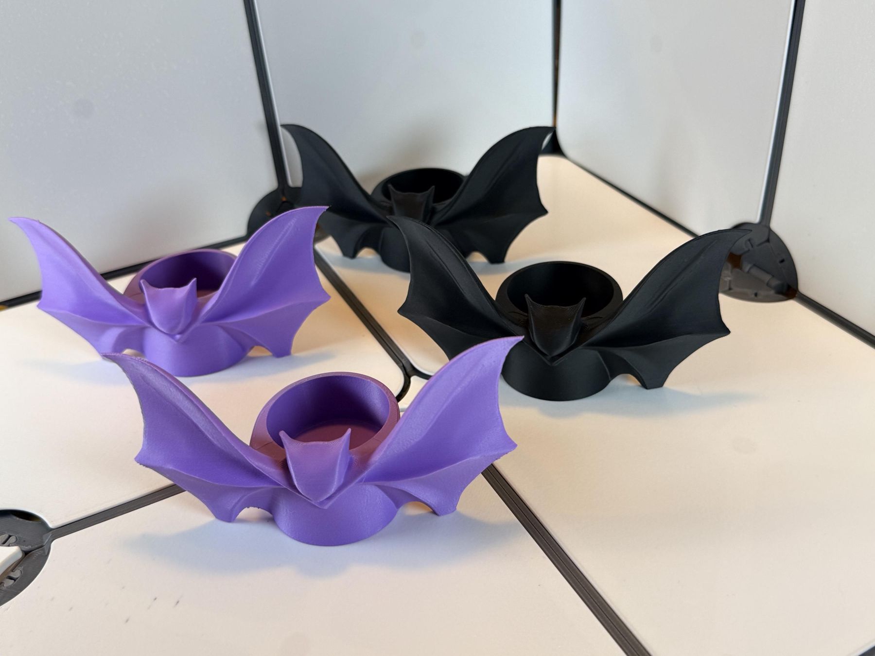 Bat Candle Holder, 3D Printed PLA Winged Design for LED Tea Lights, view 8