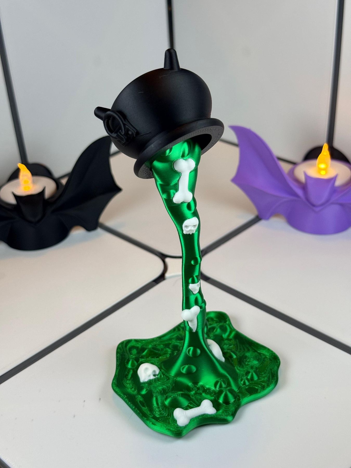 Halloween Cauldron Potion Spill – 6" 3D Printed Decoration, view 5