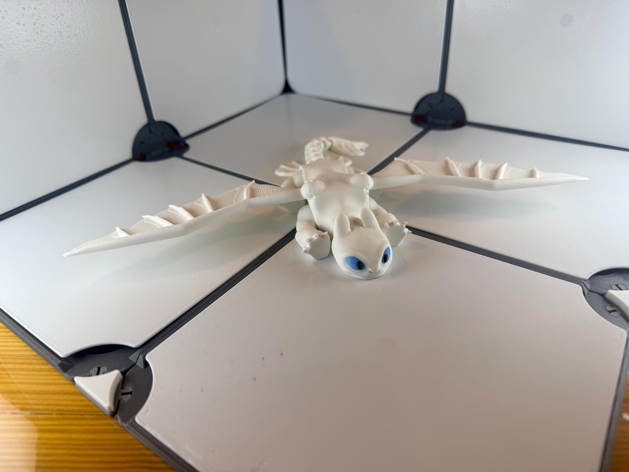 HTTYD Dragon Light Fury | 3D Printed Collectible with Posable Wings, view 3