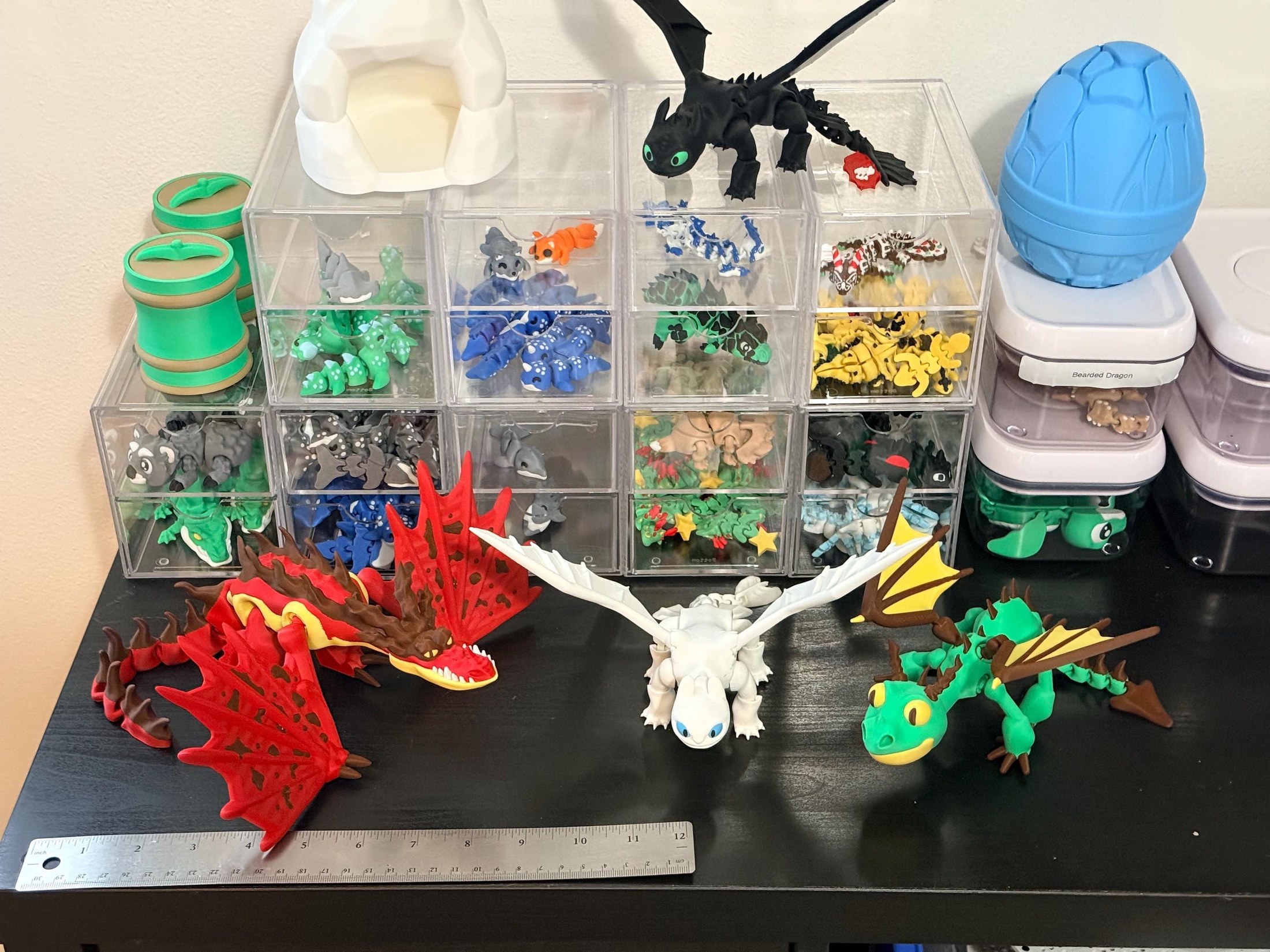 HTTYD Dragon Light Fury | 3D Printed Collectible with Posable Wings, view 7