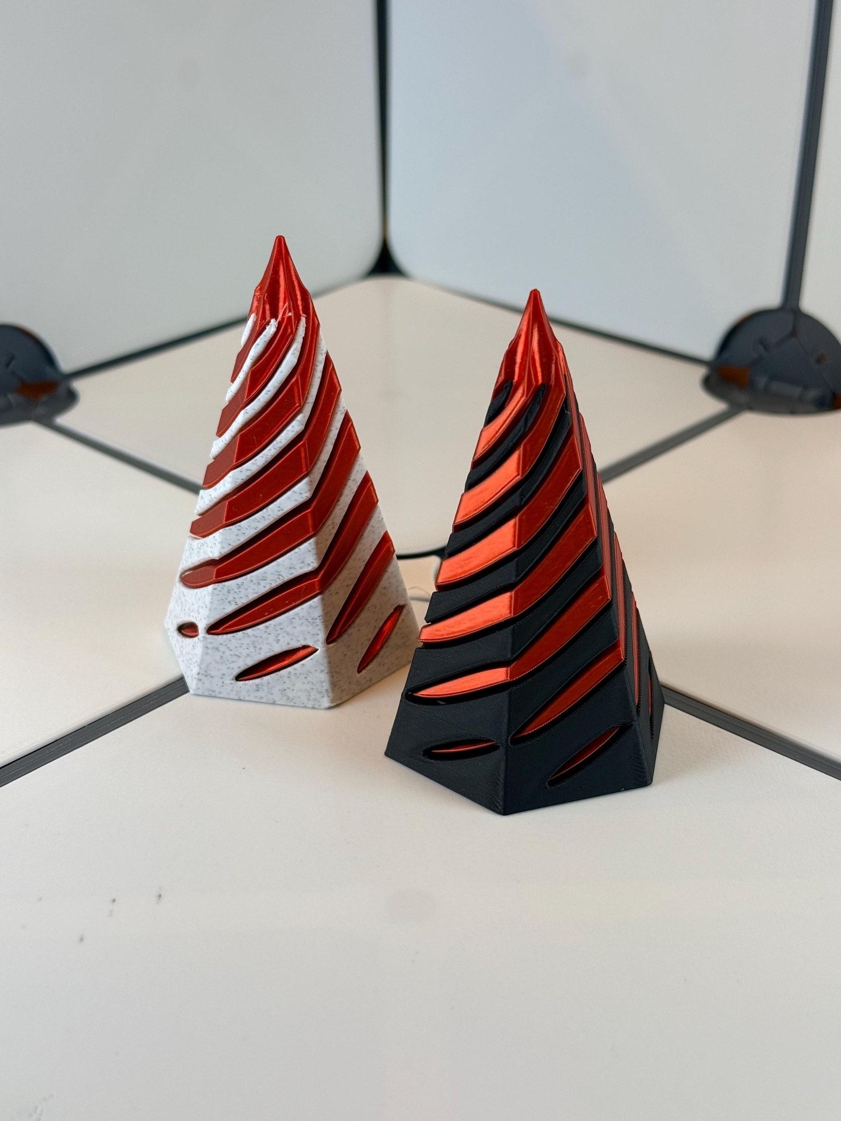 Impossible Spiral Cone Fidget Toy | 3D Printed Desk Sculpture| Silk Color Insert | Sensory Gift, view 2