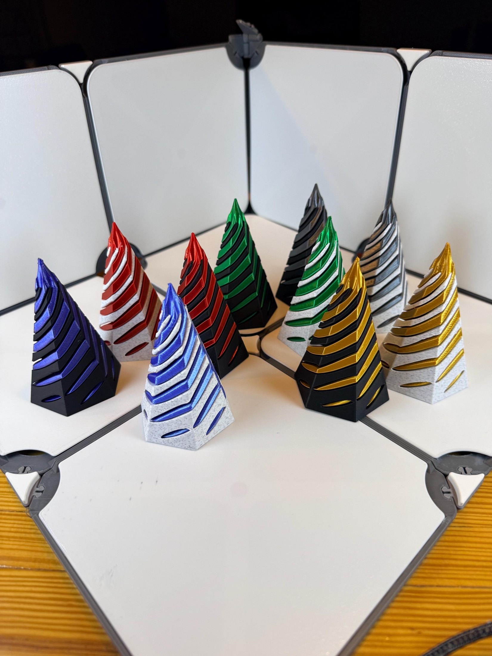 Impossible Spiral Cone Fidget Toy | 3D Printed Desk Sculpture| Silk Color Insert | Sensory Gift, view 4