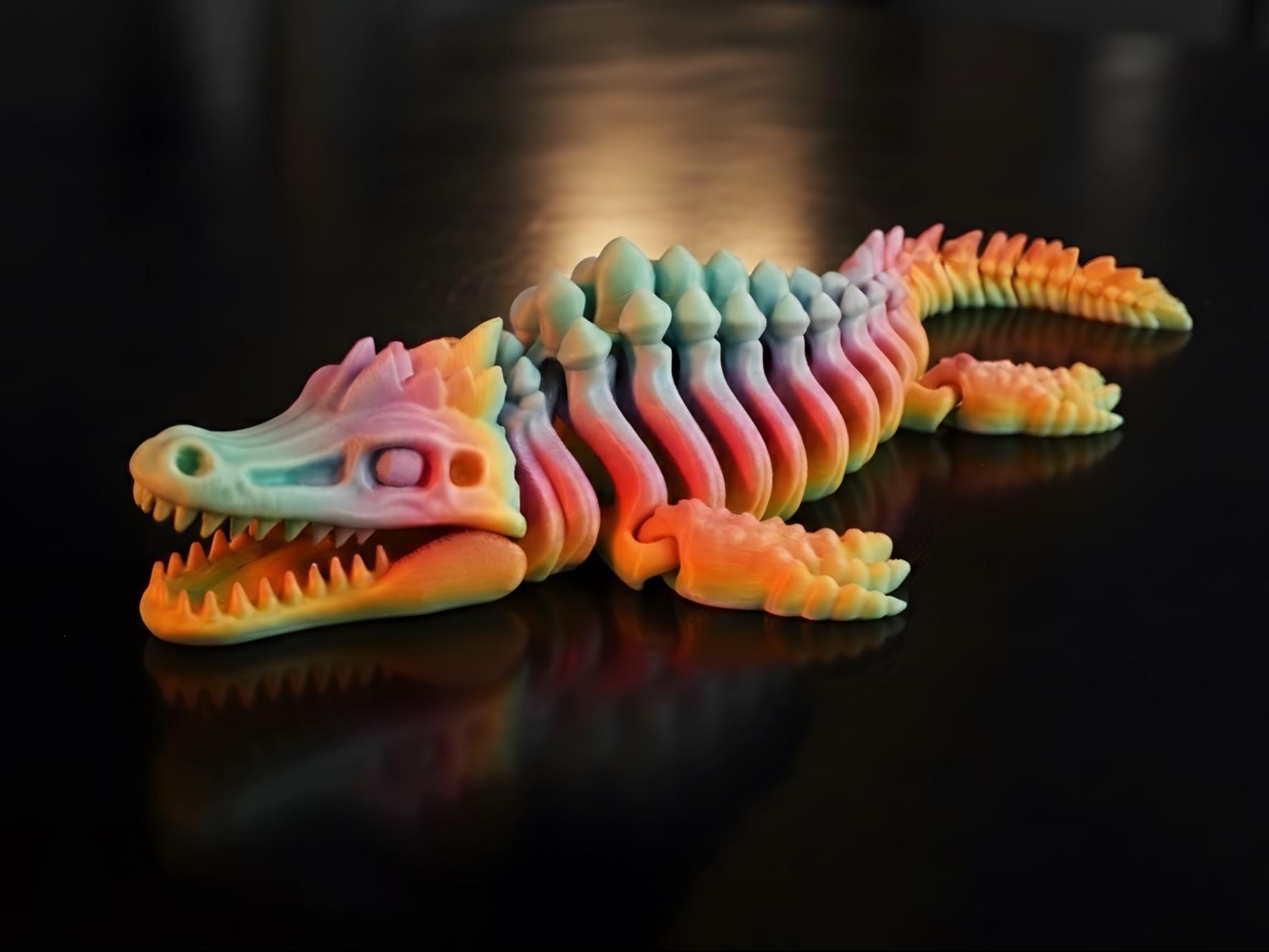 Mosasaurus Skeleton | Articulated 3D Printed Flexi Dinosaur Model