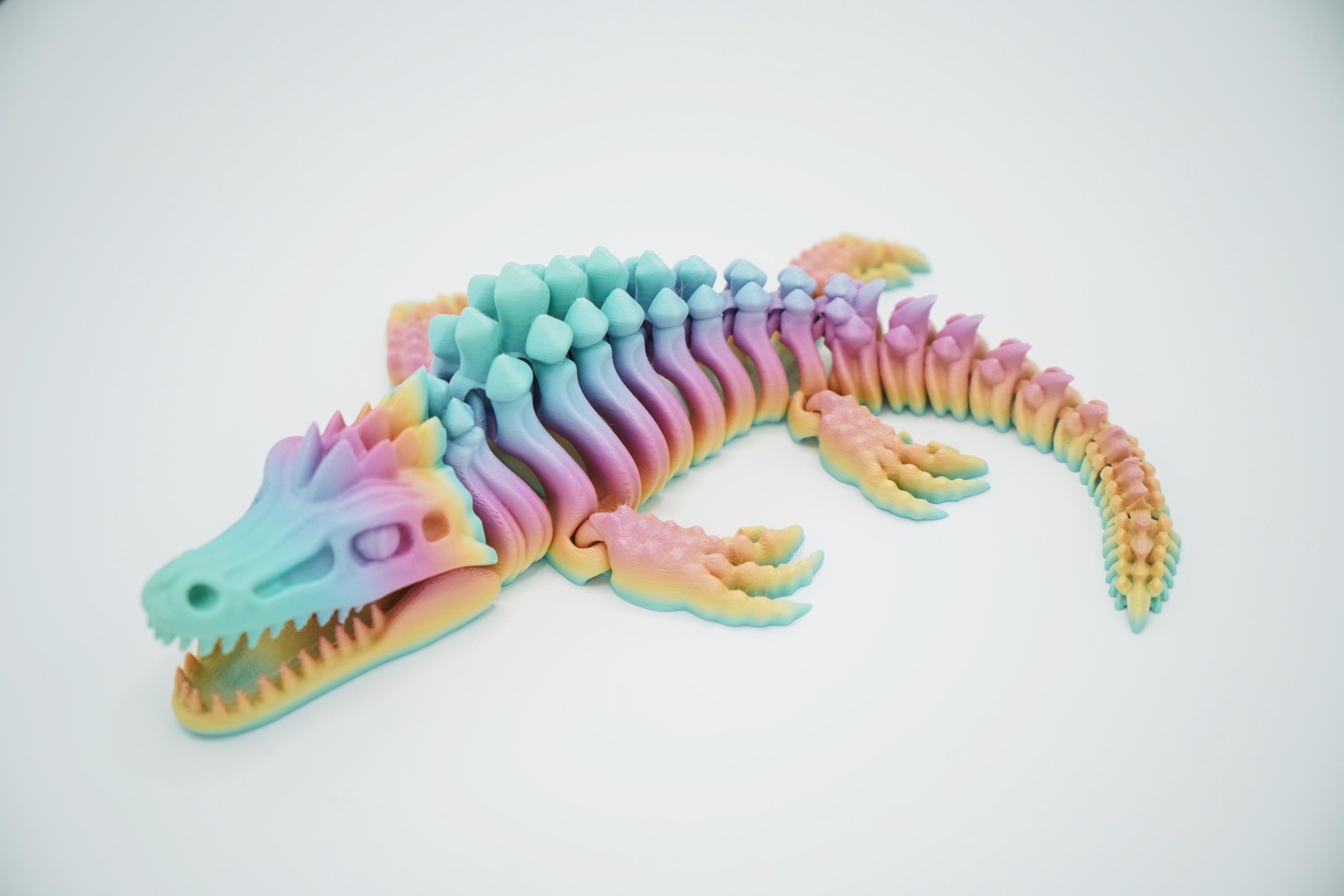 Mosasaurus Skeleton | Articulated 3D Printed Flexi Dinosaur Model, view 2