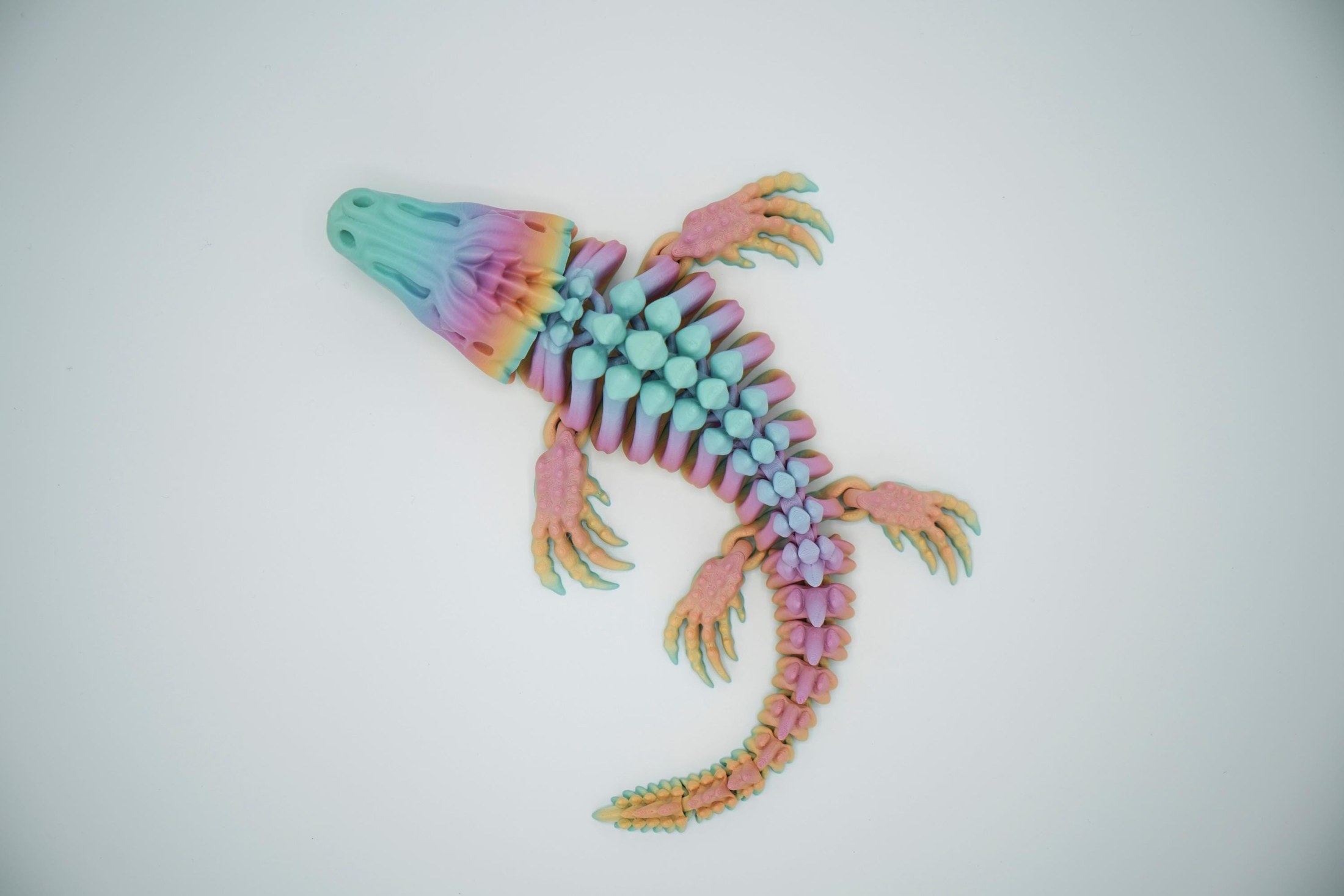 Mosasaurus Skeleton | Articulated 3D Printed Flexi Dinosaur Model, view 3