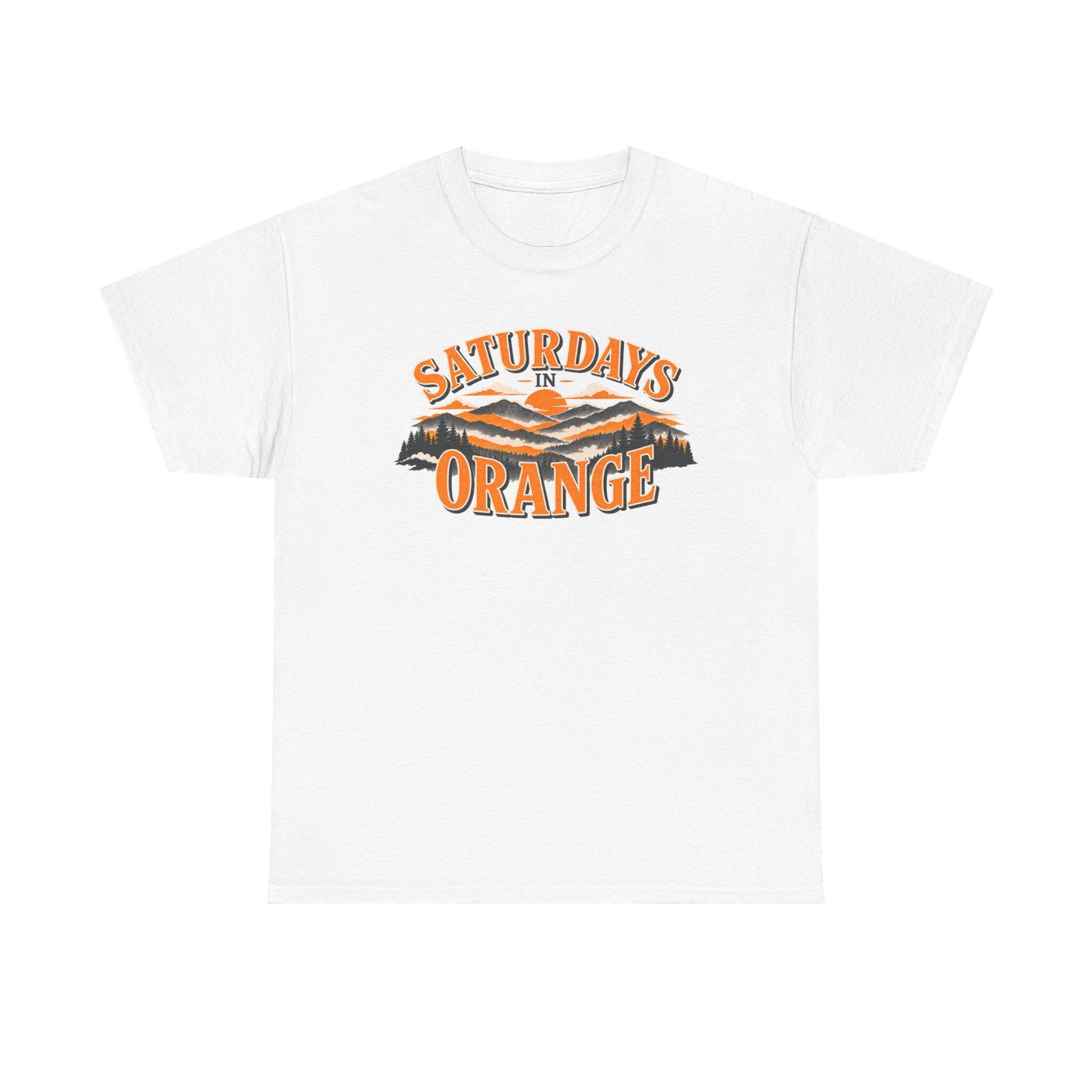 Saturdays in Orange Tee | Retro Mountain Sunset Volunteers, view 3