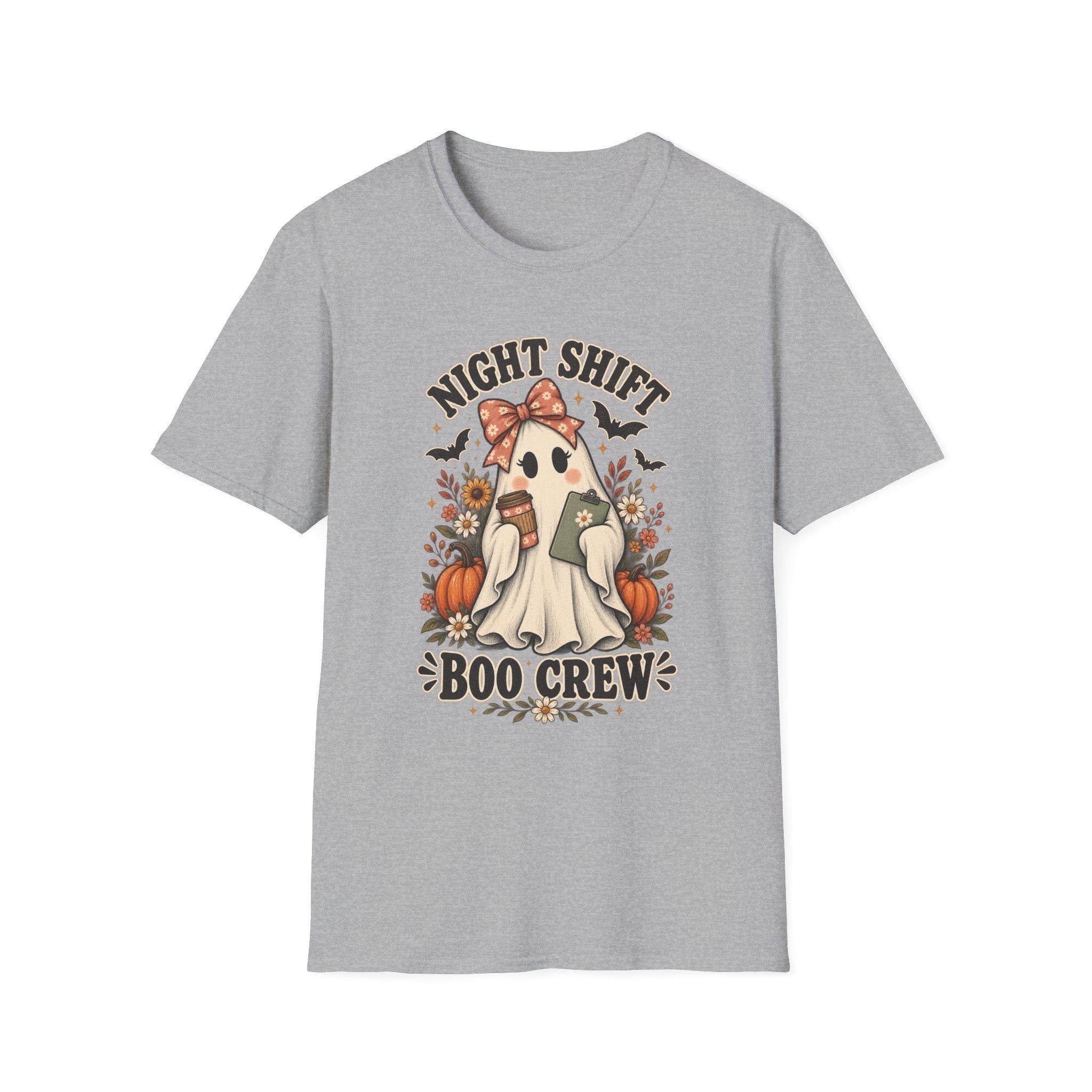 Floral Ghost Nurse Halloween Shirt | ICU Boo Crew Comfort Colors Tee, view 5