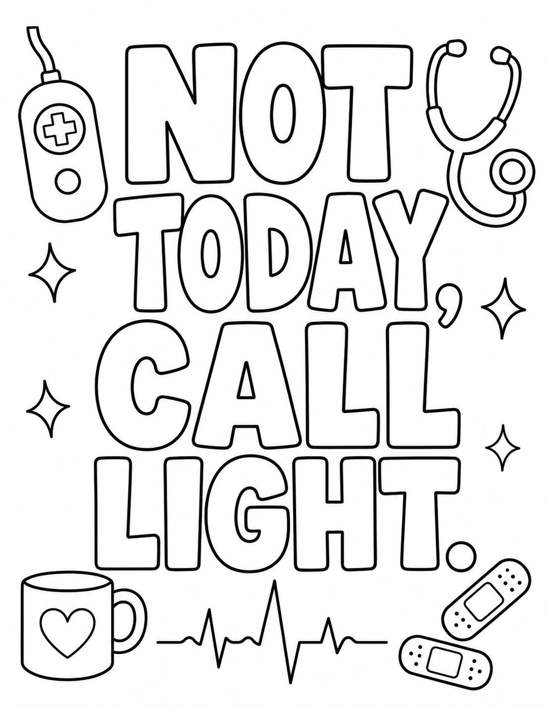 Snarky ICU Nurse Coloring Pages PDF | Funny Adult Nursing Humor Coloring Book Printable Download, view 6