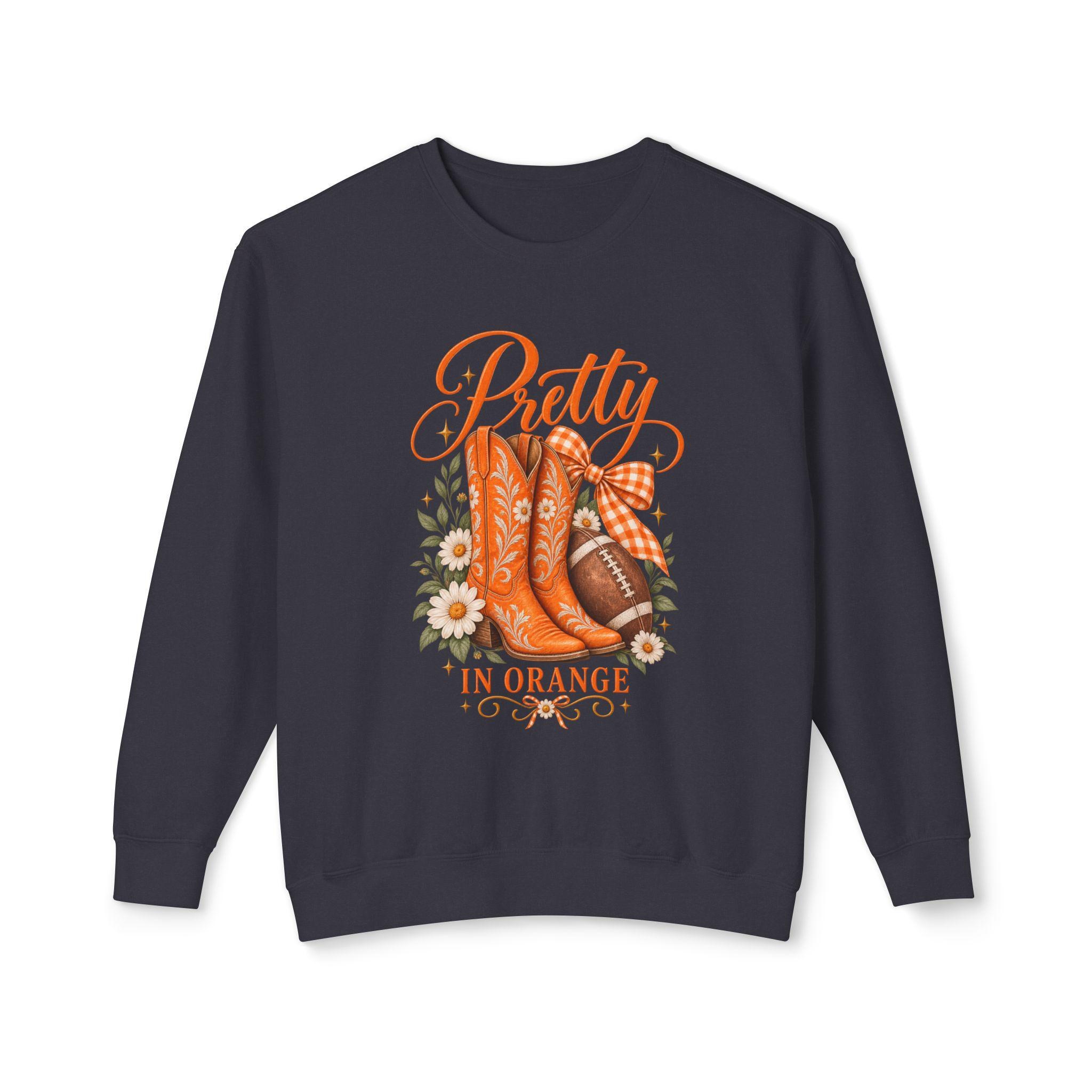 Pretty in Orange sweatshirt | Western boots floral design, view 5