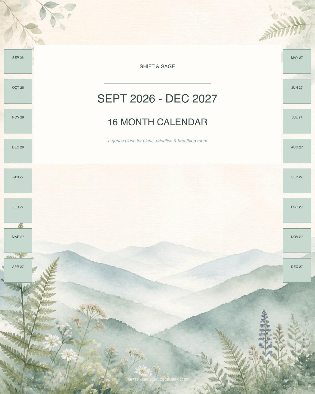 Digital Calendar 2026-2027 | Hyperlinked Monthly Planner (Digital Download)