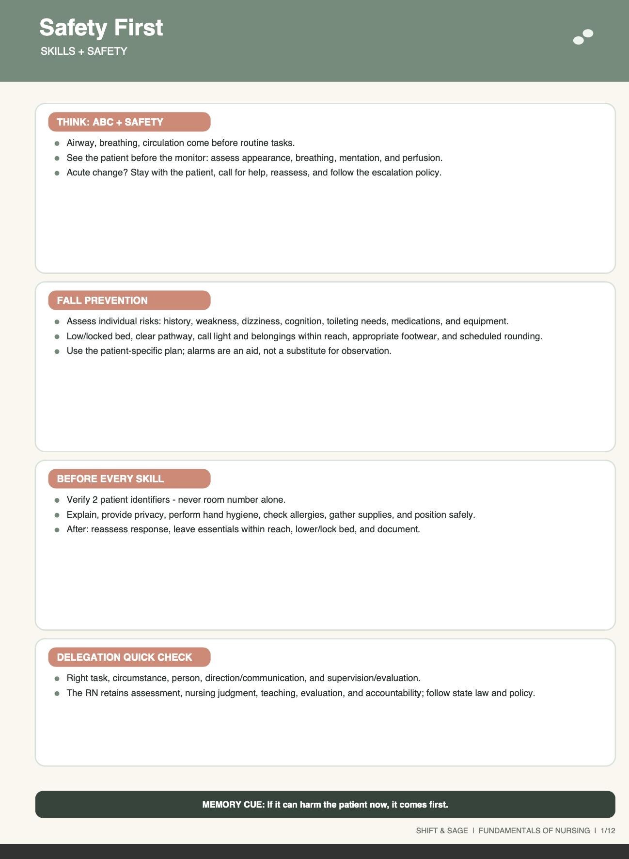 Essential Nursing Skills Study Guide | ADHD-Friendly Student Notes (Digital PDF), view 4