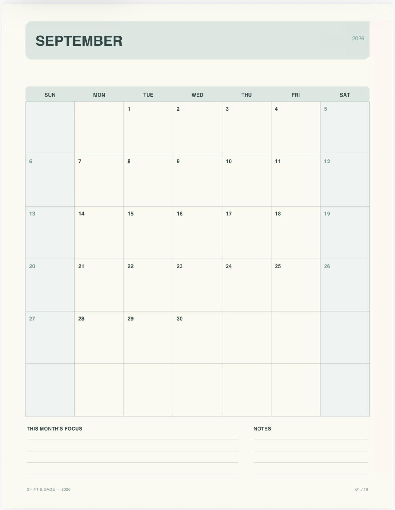 Digital Calendar 2026-2027 | Hyperlinked Monthly Planner (Digital Download), view 3