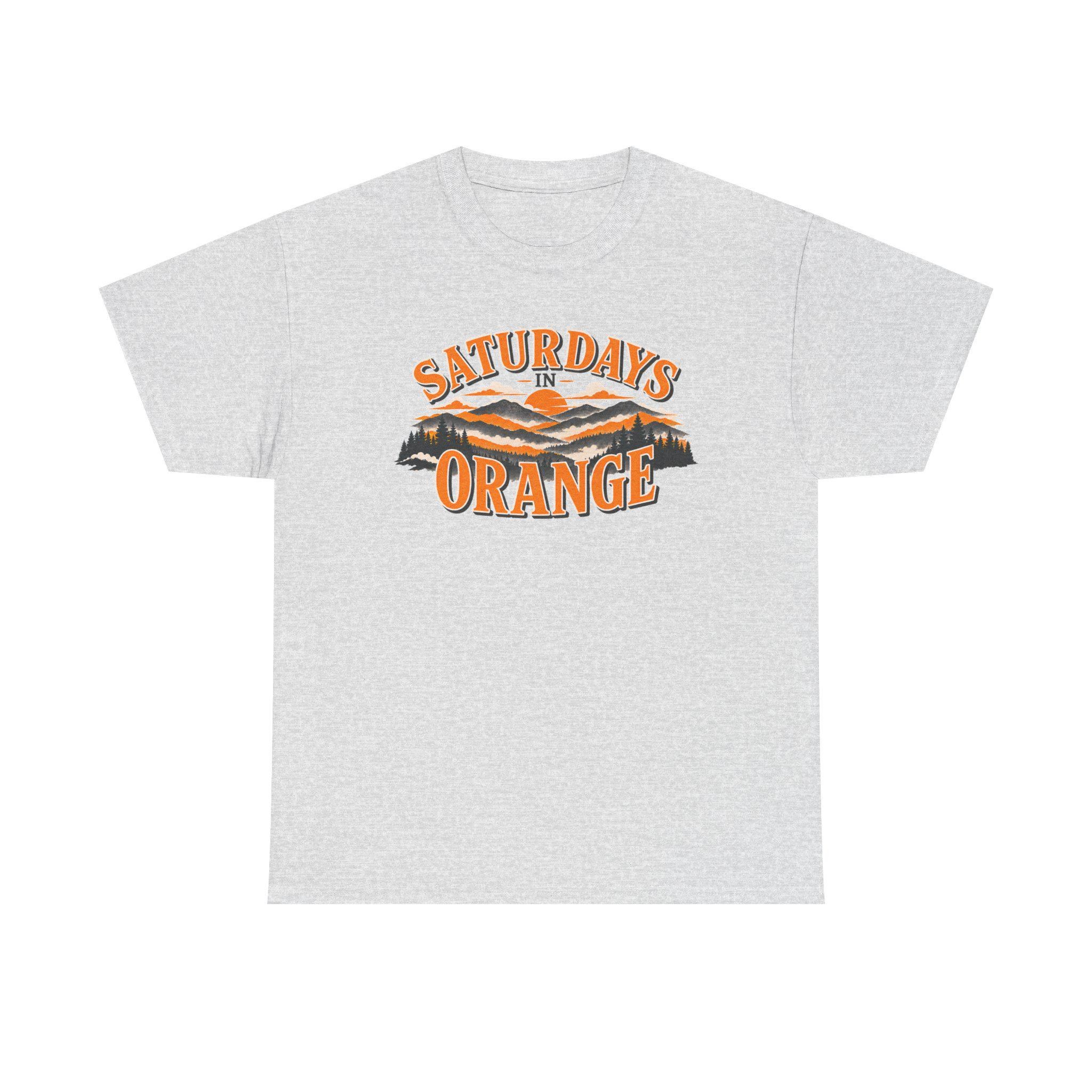 Saturdays in Orange Tee | Retro Mountain Sunset Volunteers, view 6