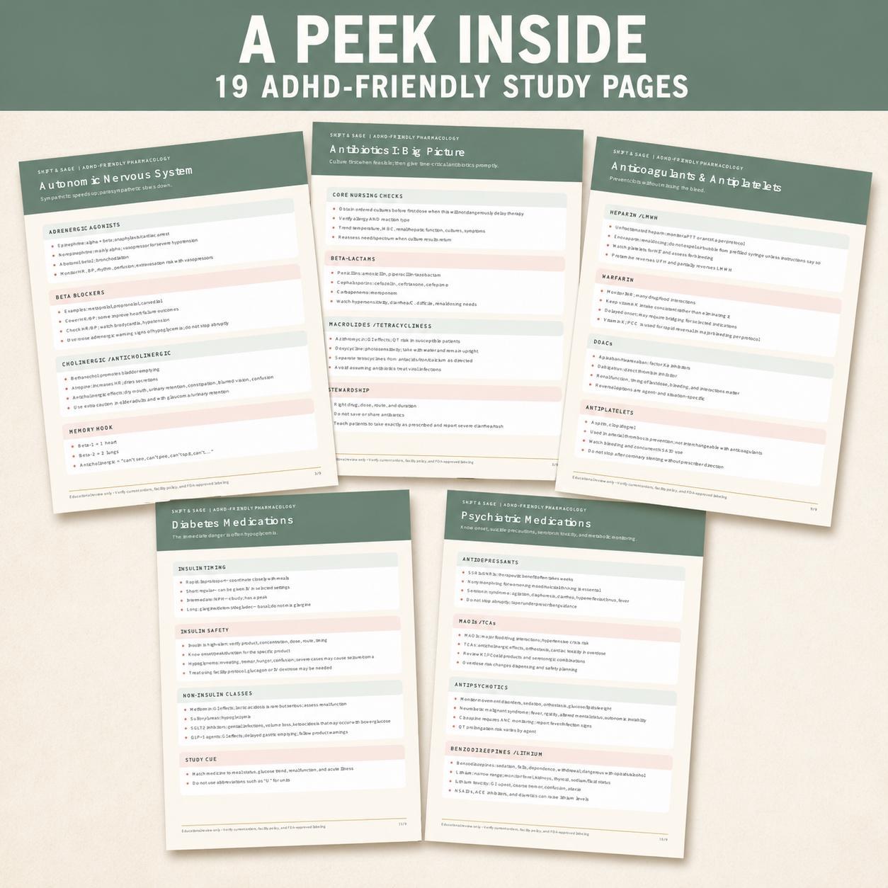 ADHD-Friendly Nursing Study Bundle | Pharmacology, Dosage, IV Fluids (PDF), view 2