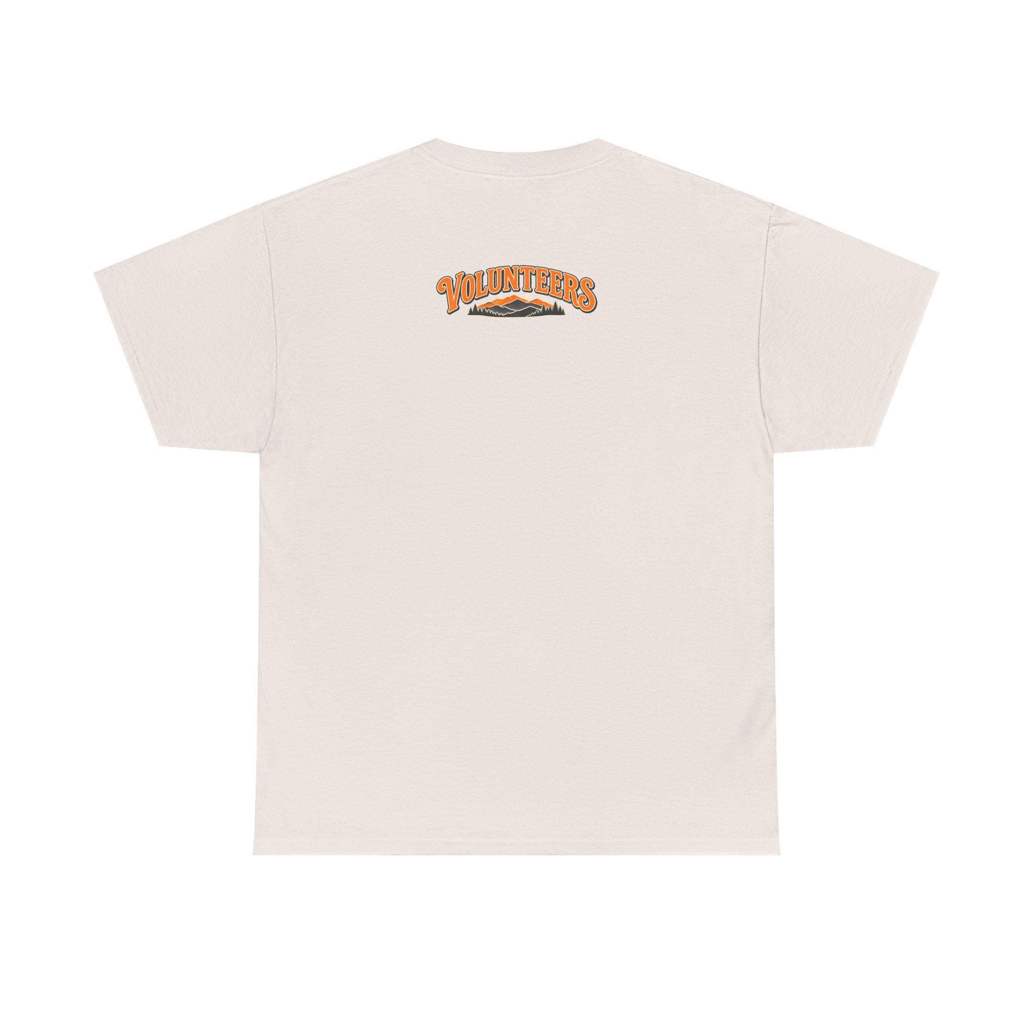 Saturdays in Orange Tee | Retro Mountain Sunset Volunteers, view 9