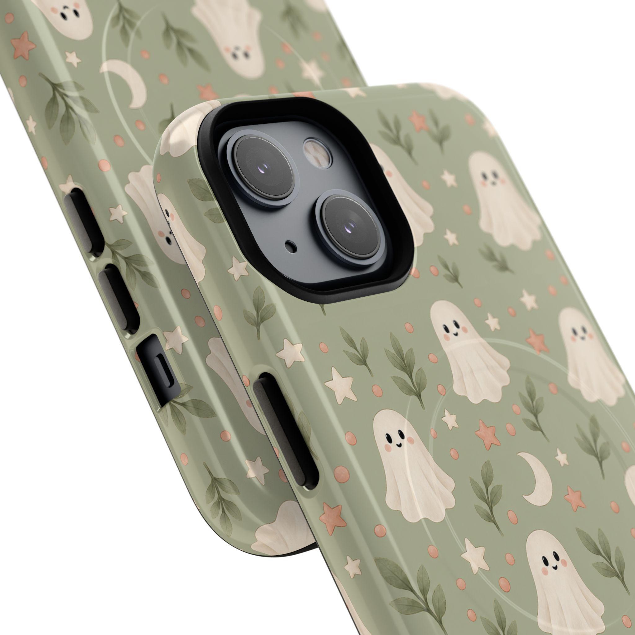 Whimsical Ghost Pattern Phone Case | MagSafe Compatible, Dual-Layer Protection, view 18