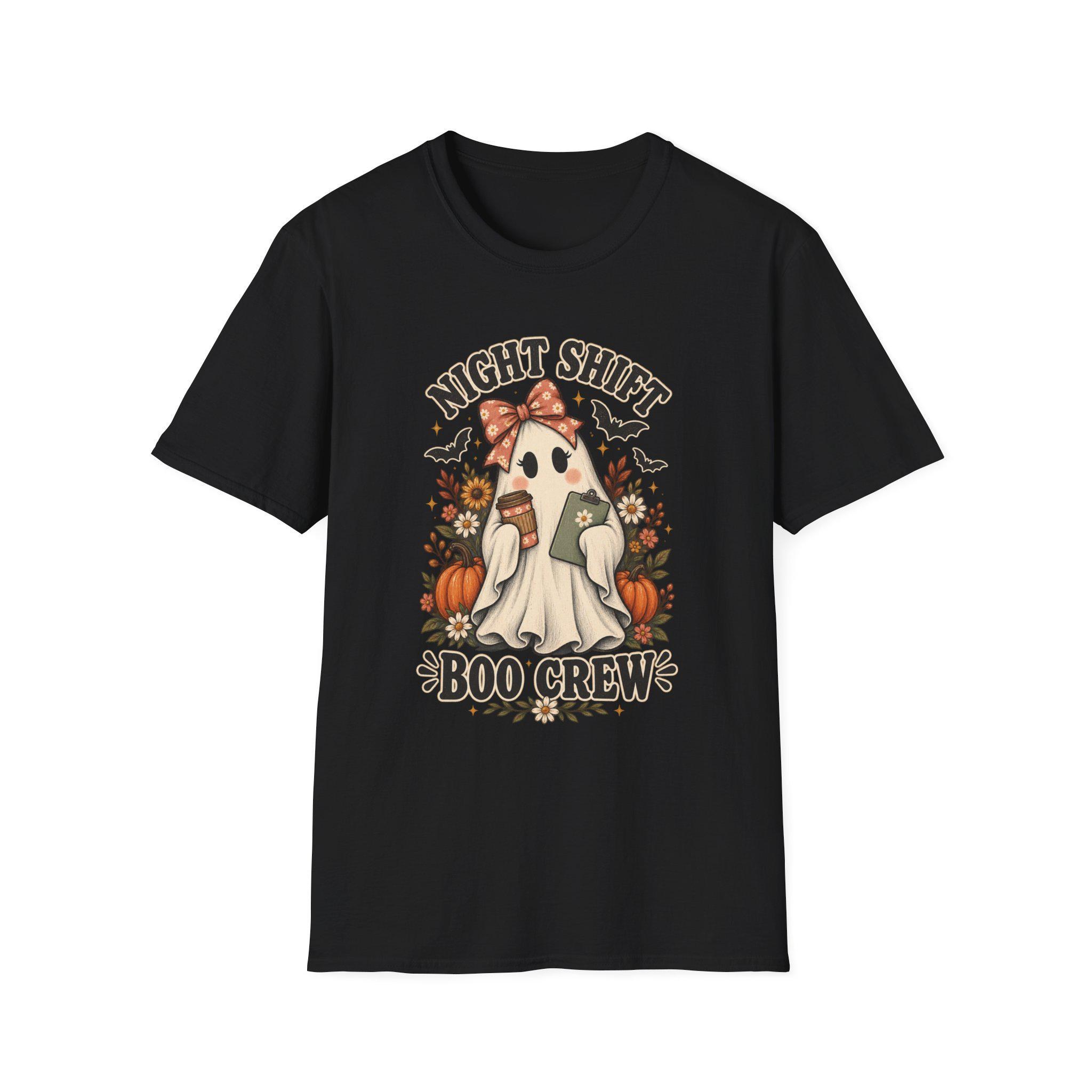 Floral Ghost Nurse Halloween Shirt | ICU Boo Crew Comfort Colors Tee, view 4