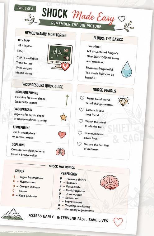 Shock Made Easy Nursing Study Guide | ICU Critical Care Notes (Digital Download), view 4