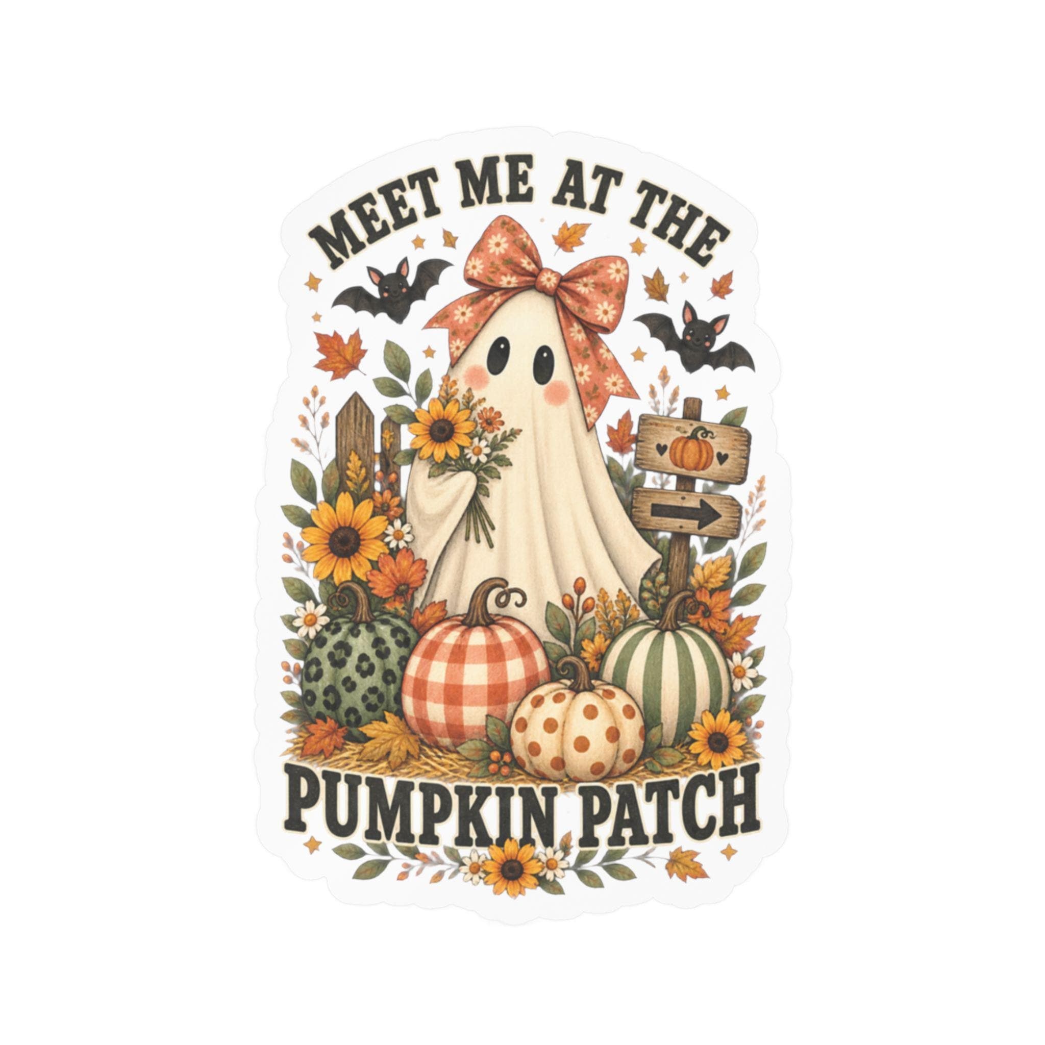 Ghost Pumpkin Patch Vinyl Decal | Halloween Nurse Sticker | Cottagecore Water Bottle Laptop Decal