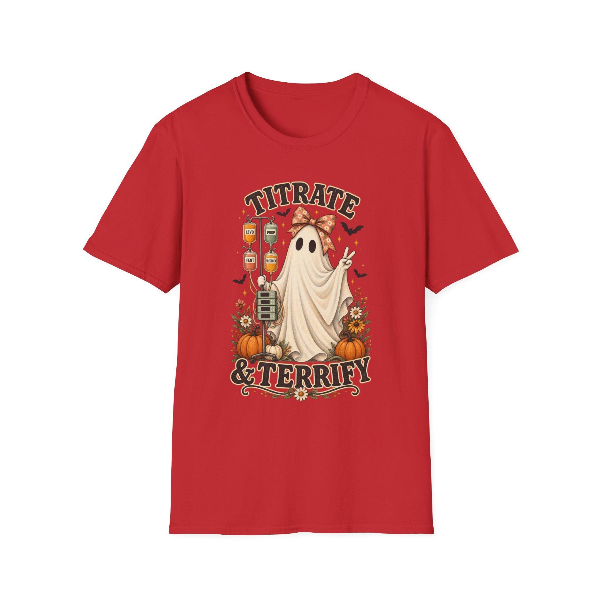 ICU Nurse Halloween Shirt | Titrate and Terrify Ghost Tee | Comfort Colors RN Apparel, view 11