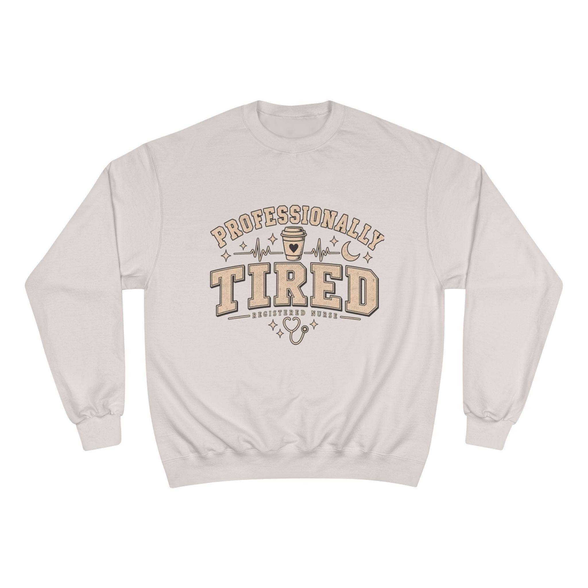 Professionally Tired Registered Nurse Sweatshirt, Vintage Collegiate RN Crewneck, view 2