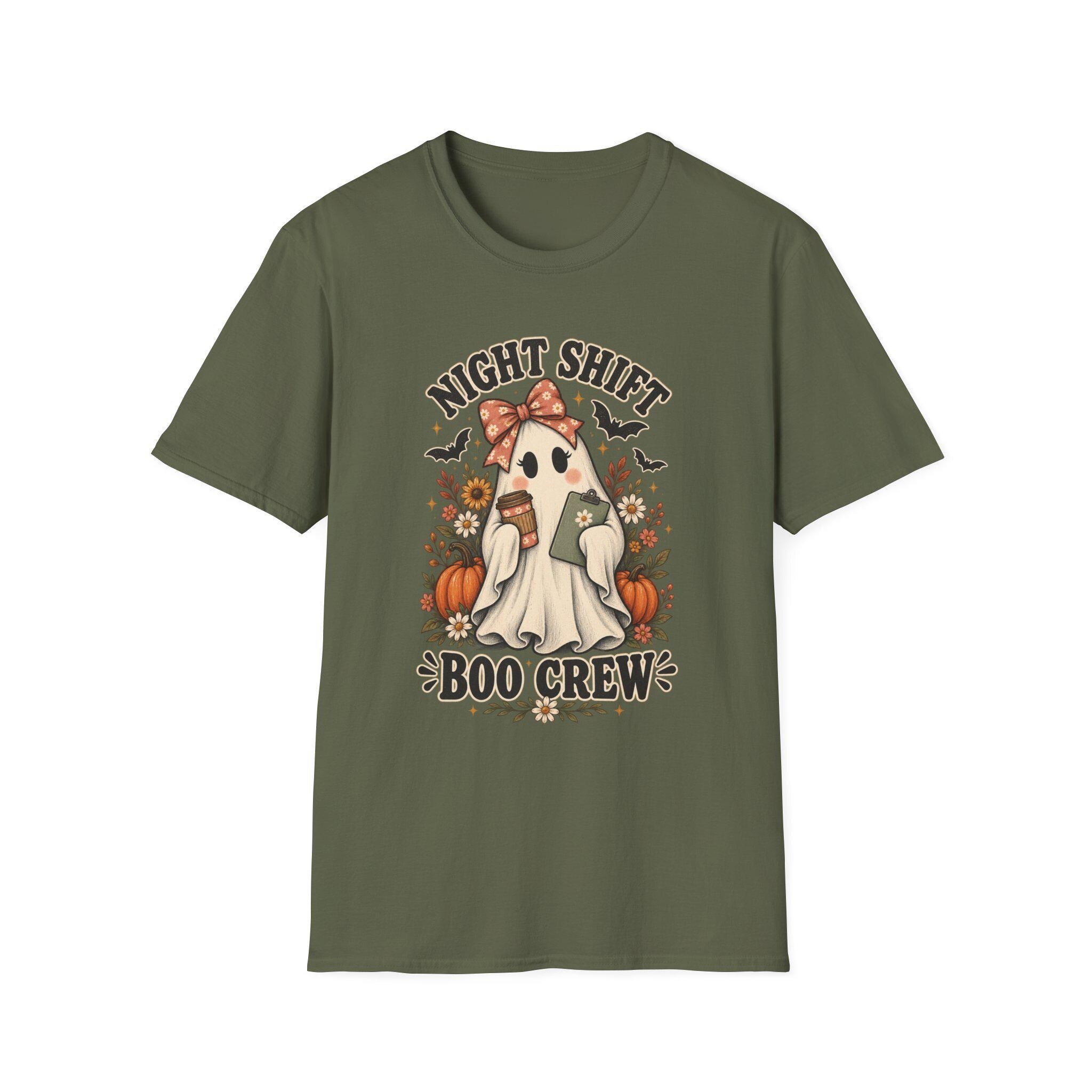 Floral Ghost Nurse Halloween Shirt | ICU Boo Crew Comfort Colors Tee, view 7