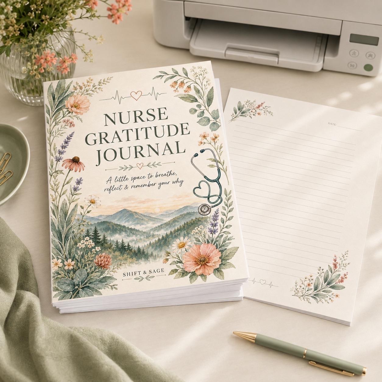 Nurse Gratitude Journal 30 Day Self Care Digital Planner | GoodNotes Nurse Wellness PDF | Printable, view 2