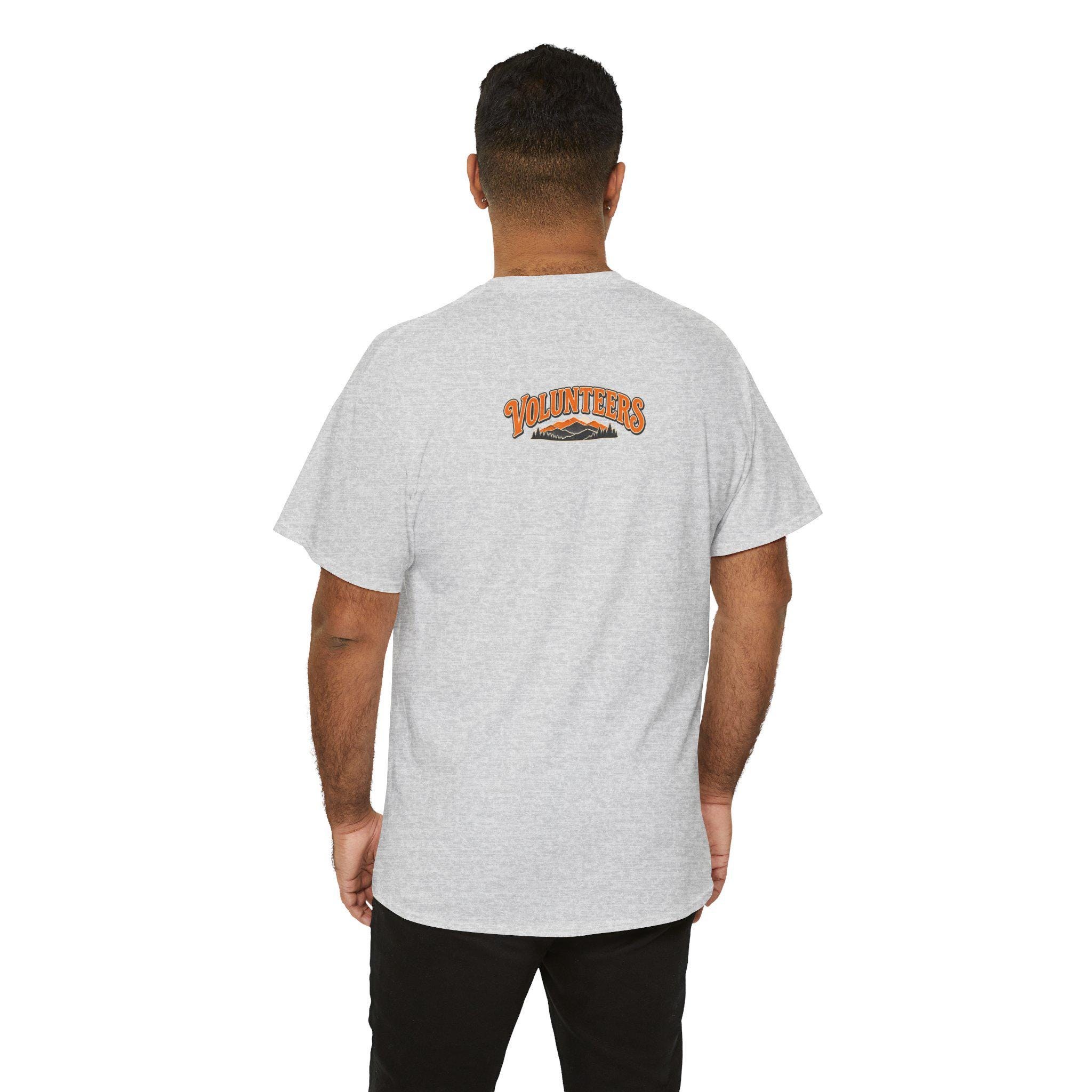 Saturdays in Orange Tee | Retro Mountain Sunset Volunteers, view 2