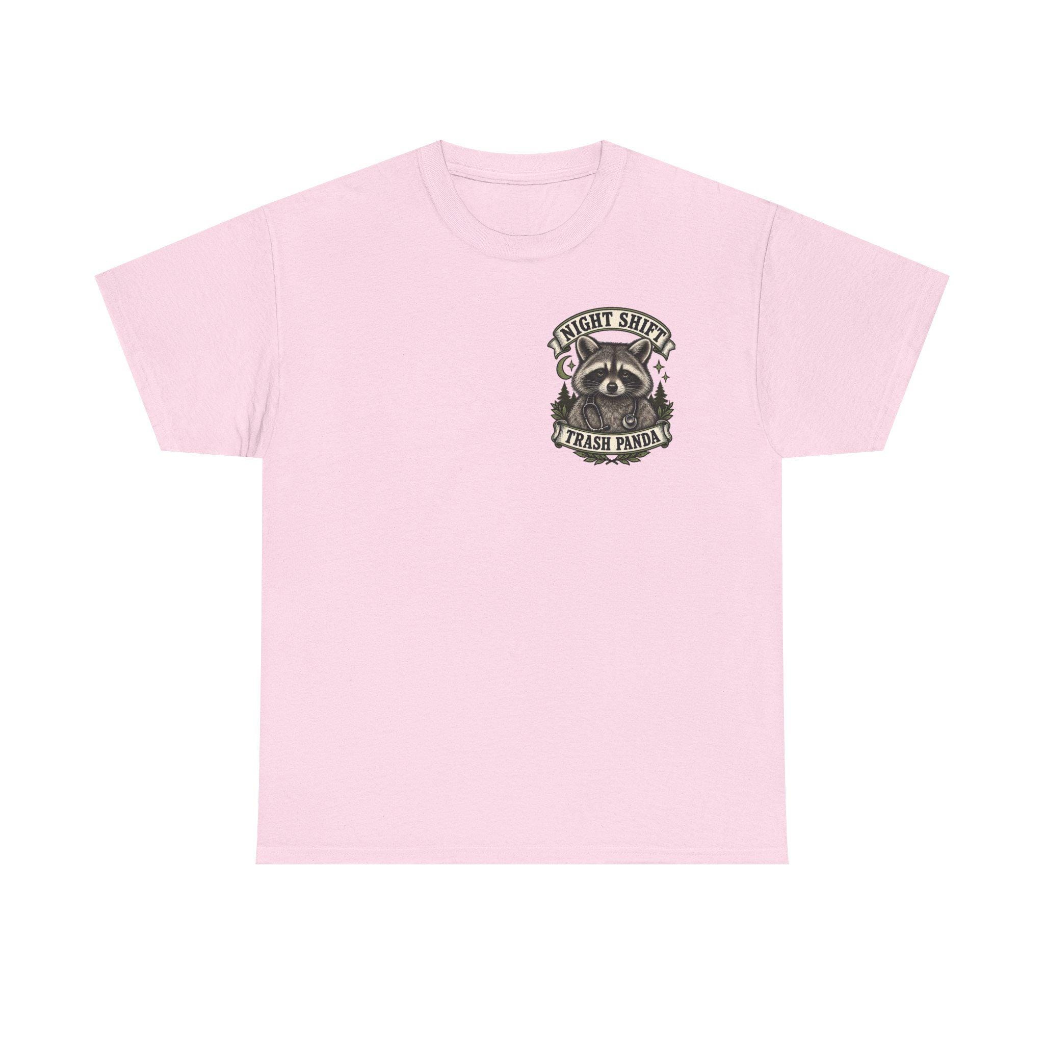 Night Shift Trash Panda T-Shirt | Raccoon Dumpster Fire Illustration, view 8