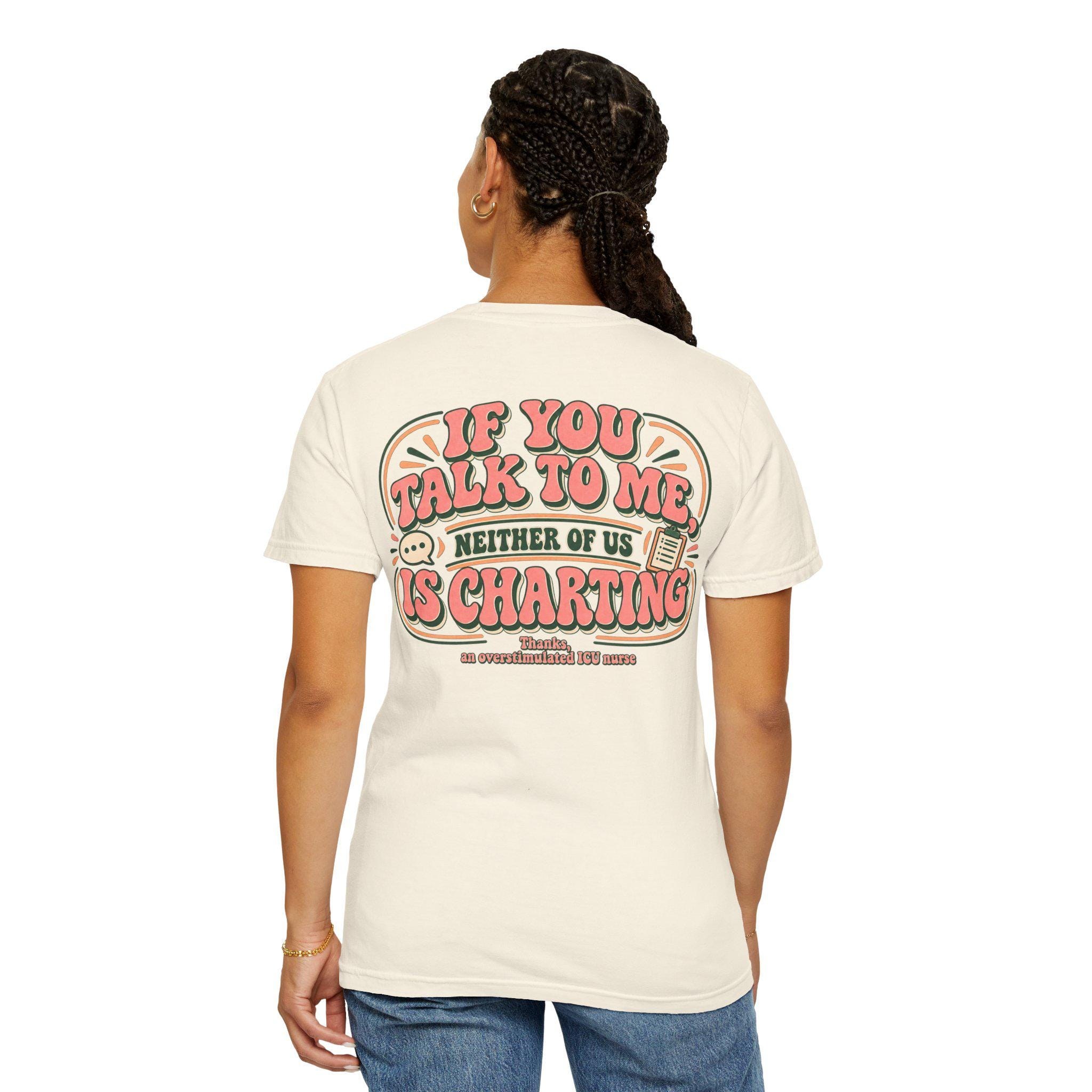 Born to Yap Forced to Chart T-Shirt | Funny Nurse Medical Charting Tee, view 2