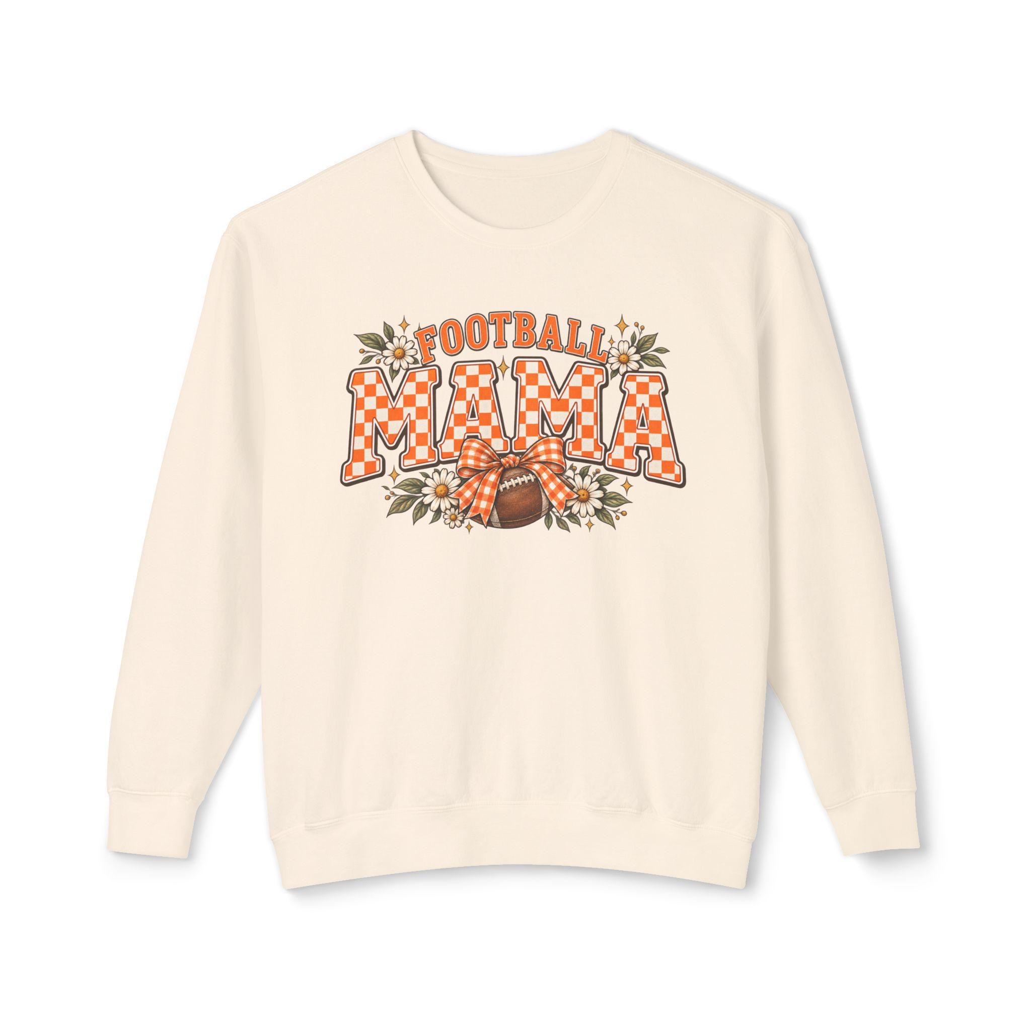 Football Mama sweatshirt | Checkered Letters Floral Football Design, view 2