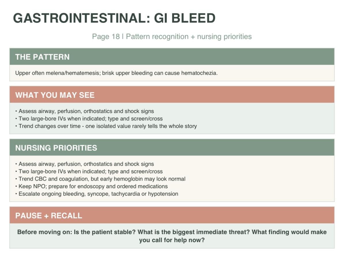 Gastrointestinal Nursing Study Guide, ADHD-Friendly Med-Surg Notes, 3-Page Printable PDF, view 2