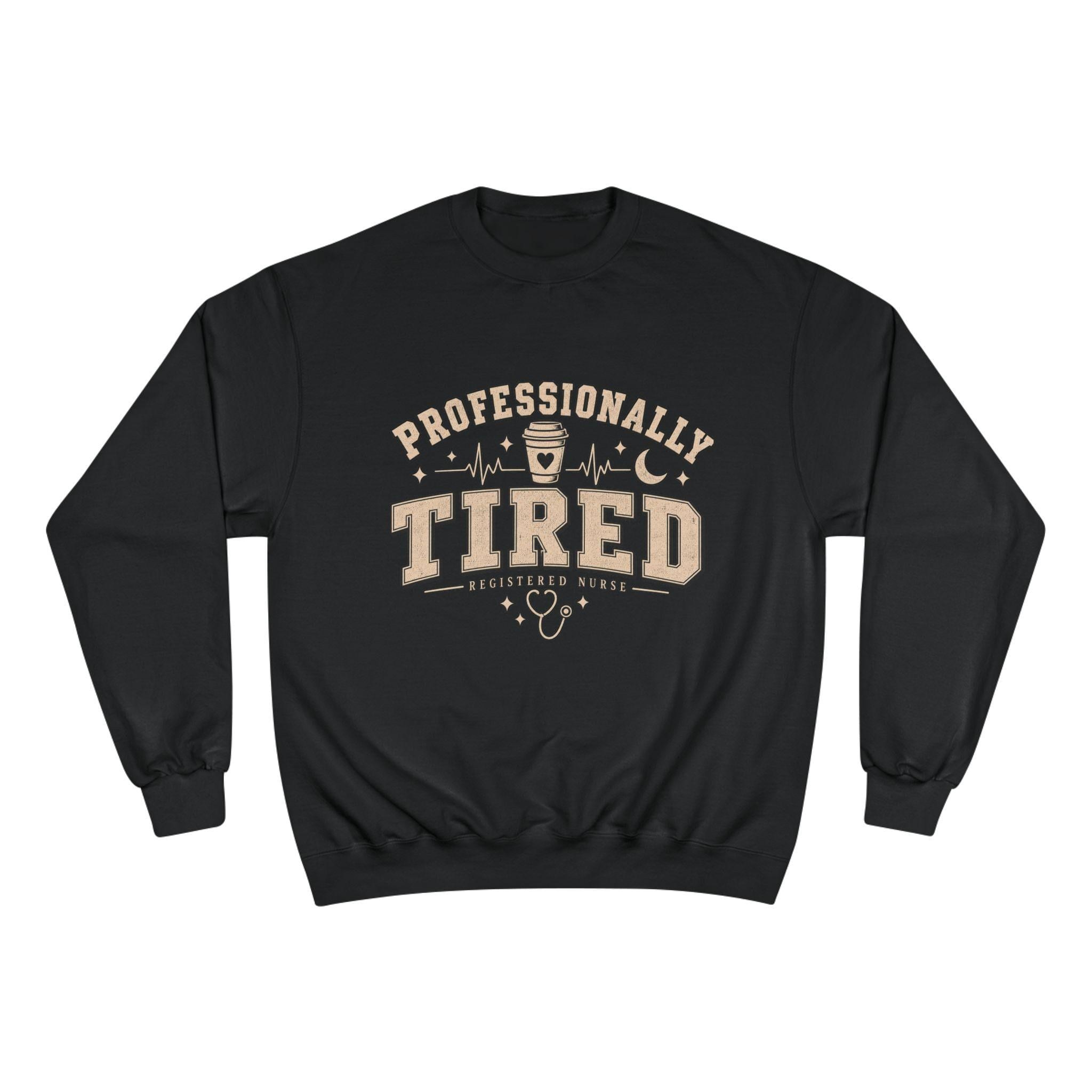 Professionally Tired Registered Nurse Sweatshirt, Vintage Collegiate RN Crewneck, view 4