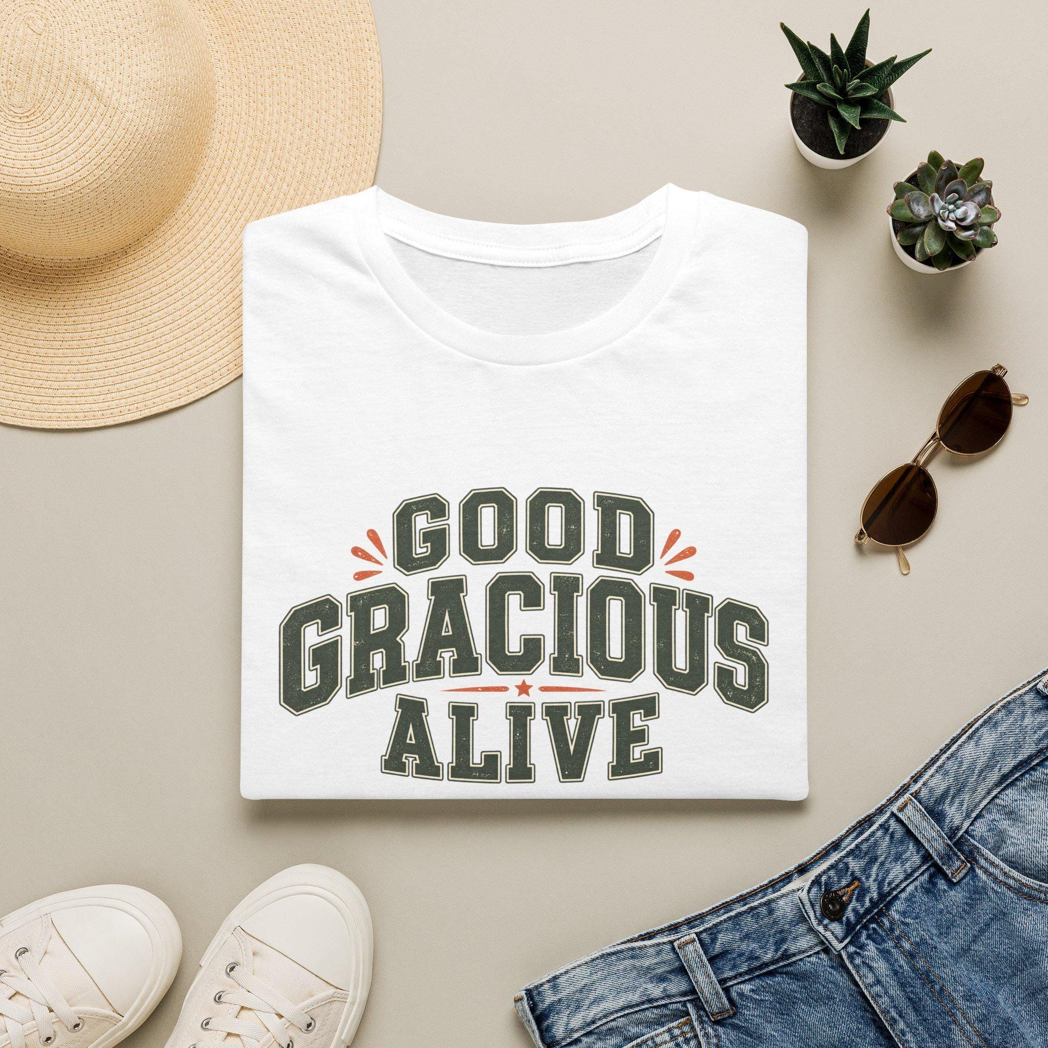 Good Gracious Alive T-Shirt | Retro Script Typography, view 7