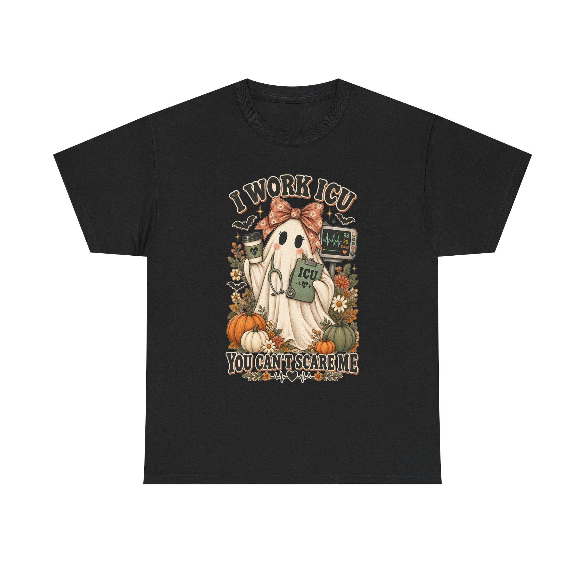 ICU Nurse Halloween Shirt | Ghost Boo Boo Crew Tee (Comfort Colors), view 3